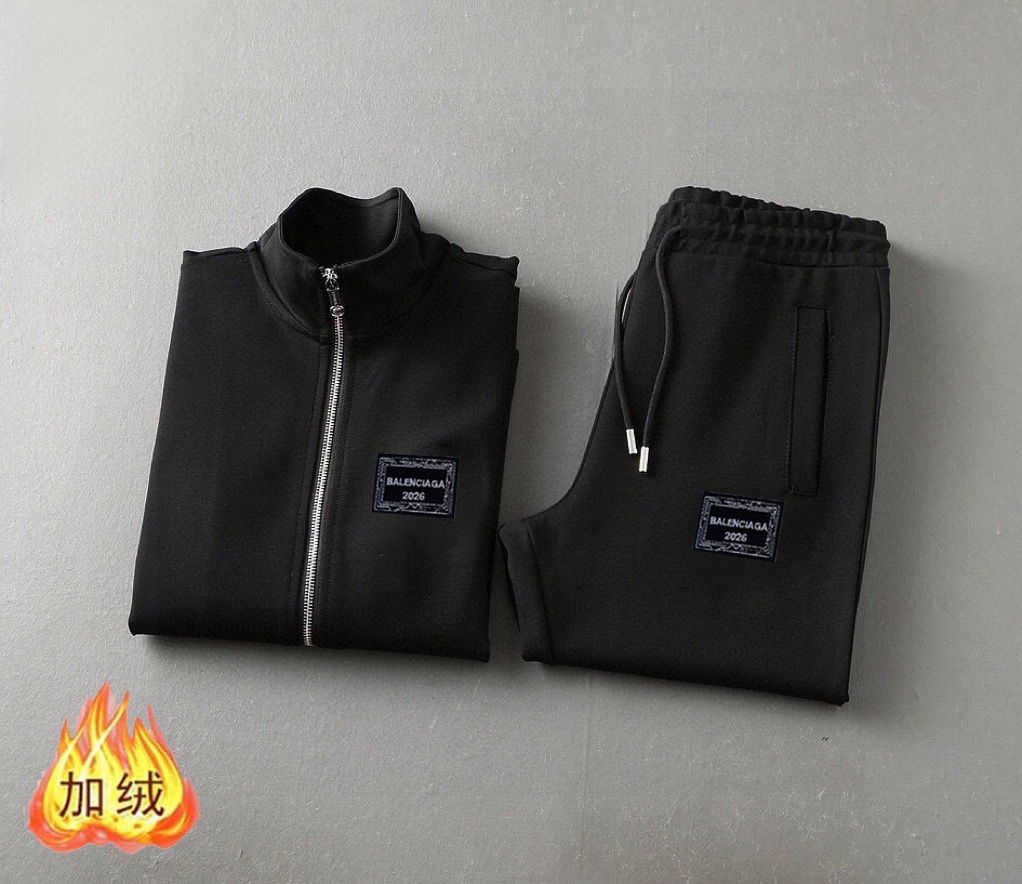 Balenciaga 品牌: 巴黎世家 (加绒加厚)2026早春款新品 明星最爱时装味休闲套装
