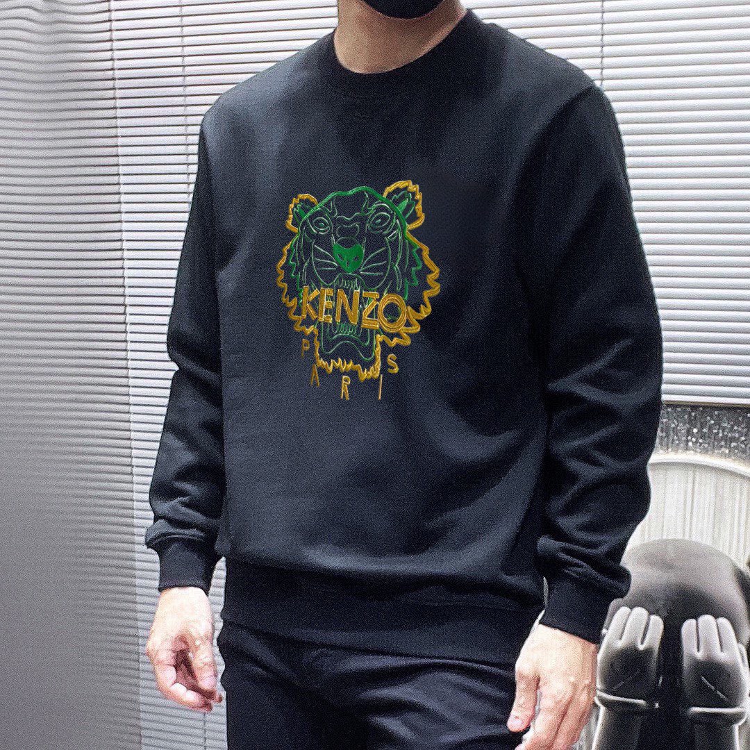 P100 Marca: KENZO (bendición para personas con sobrepeso) Sudadera de manga larga con cuello redondo, último …