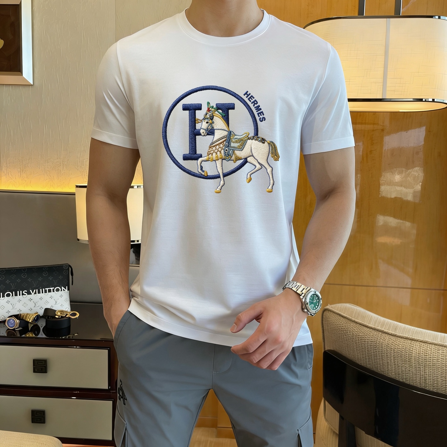 Hermès 品牌： 爱马仕 (胖子福音) 男士休闲短袖T恤 2026春夏新品