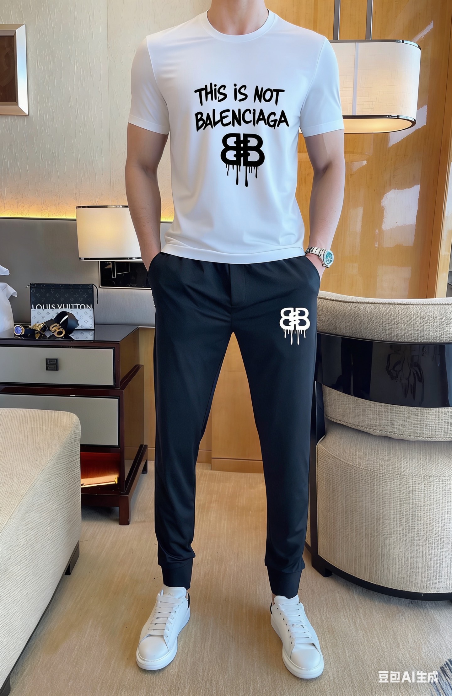 Balenciaga 品牌：巴黎世家 2026新款男士短袖短裤套装 销售 市面高端版本 手感细腻柔软 让你穿着更加舒适 立体裁剪版型超赞 尺码:M-5XL下单请报身高体重