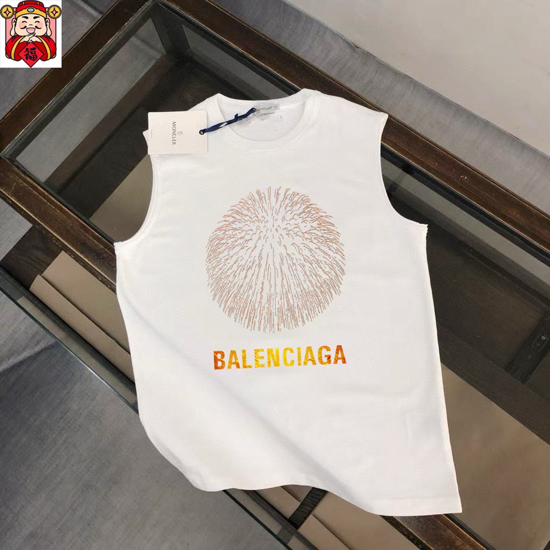 Balenciaga 品牌：巴黎世家 2026夏季新品背心T袖 简约款式 任何人都可以轻松驾驶 进口定制丝光棉面料 手软舒适有型 吸汗透气