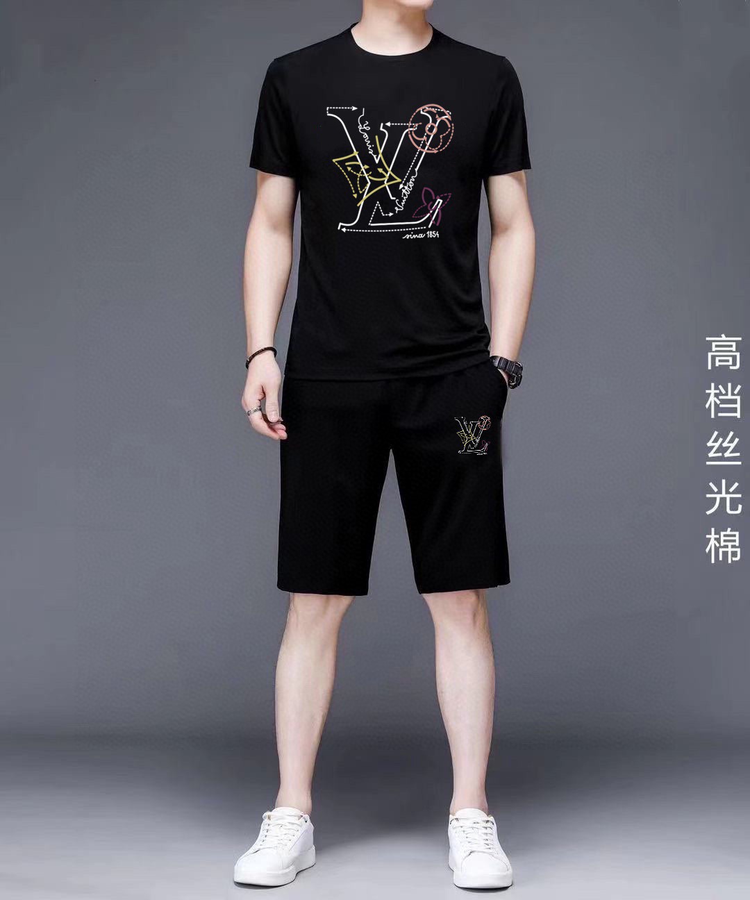 Louis Vuitton 品牌: LV 2026新款男士短袖短裤套装 销售 市面高端版本 手感细腻柔软 让你穿着更加舒适 立体裁剪版型超赞 尺码:M-5XL下单请报身高体重