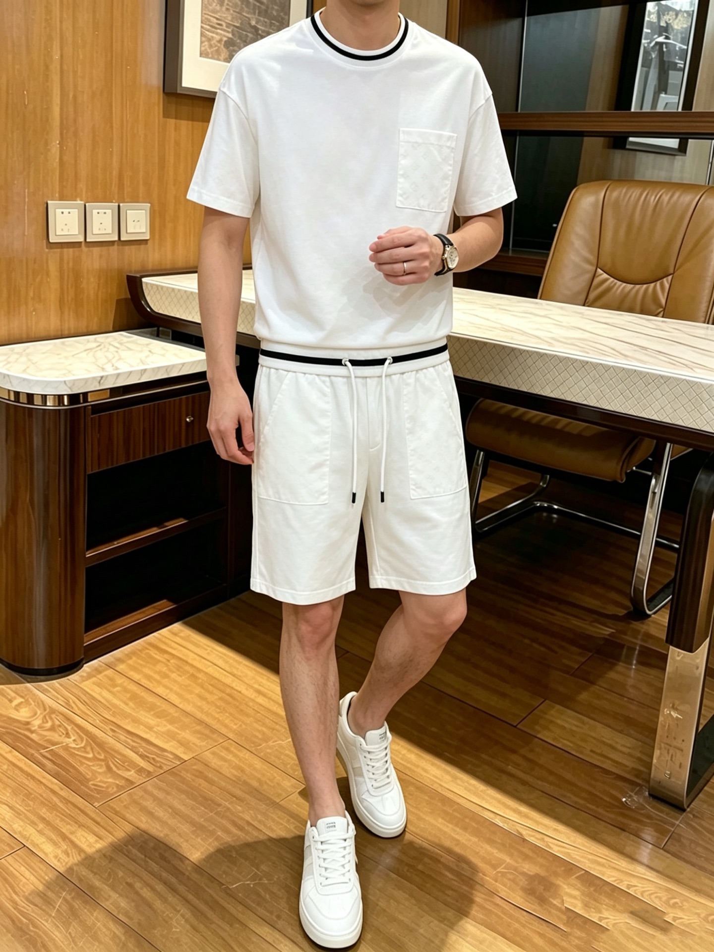 NO:917178,Direct batch brand: LV 2026 summer latest model, same style for men and women, classic design short-sleeved T-shirt shorts suit, slightly expanded version, customized air layer fabric, soft feel, comfortable to wear, fine workmanship. The upper body effect is invincible and handsome, size M-3XL,, louis vuitton, shorts, T-shirt, tees, t-shirt,19860909直批 品牌: LV 2026夏季最新款,男女同款,经典设计短袖T恤短裤套装,微扩版型,定制空气层面料,手感柔软,穿着舒适,做工精细.上身效果无敌帅气,码数M-3XL,,louis vuitton,shorts,T-shirt,tees，t-shirt,,Men's clothing