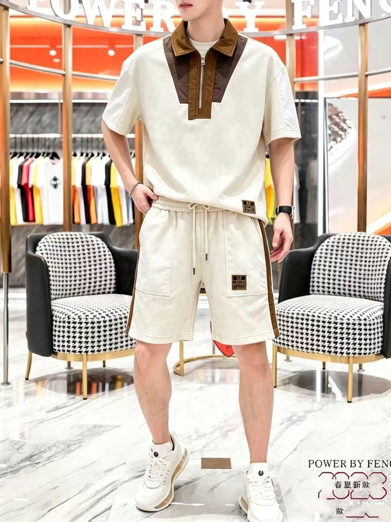 P290 Marca: LV 2026 último estilo de verano, mismo estilo para hombres y mujeres, traje de pantalones cortos de camiset…