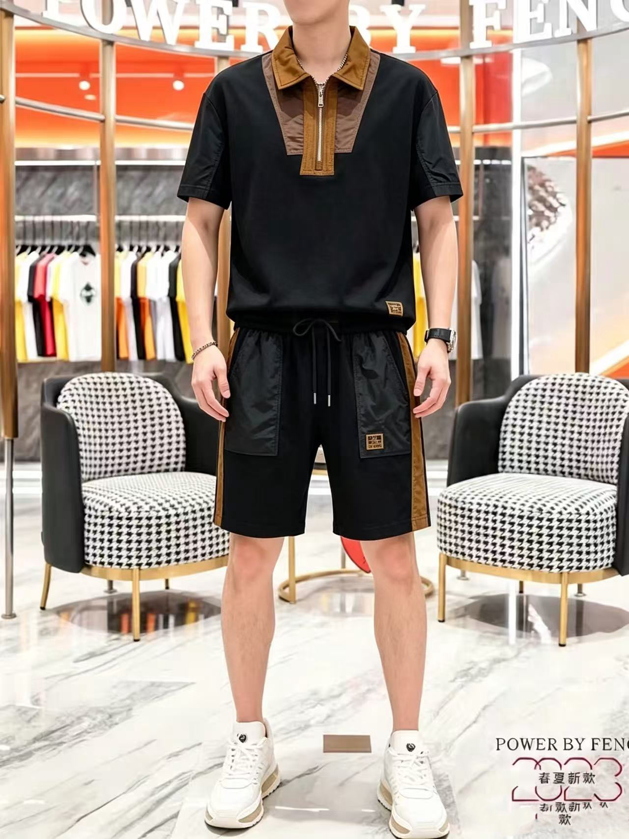 P290 Marca: LV 2026 último estilo de verano, mismo estilo para hombres y mujeres, traje de pantalones cortos de camiset…
