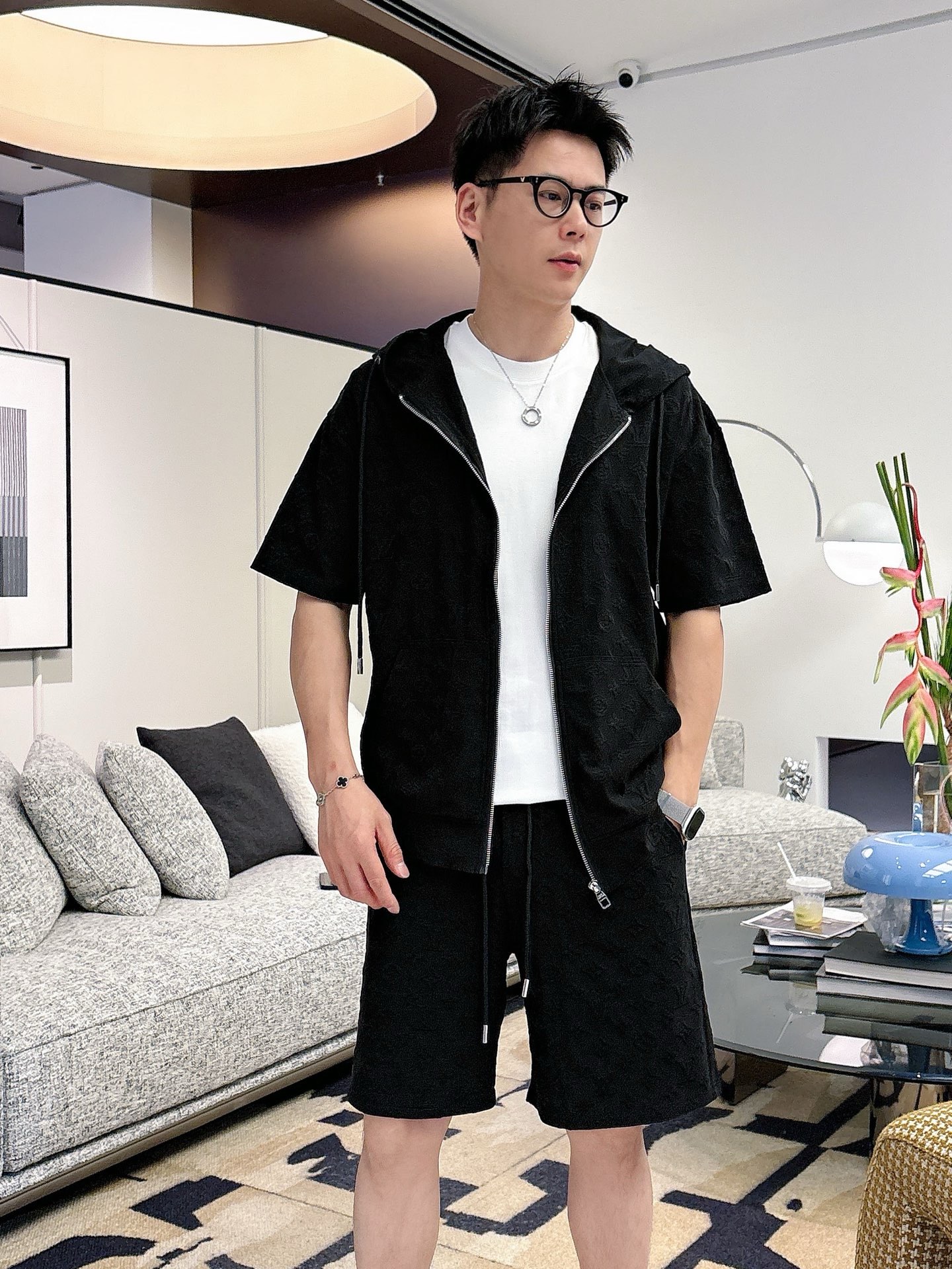 P290 Marca: LV 2026 último estilo de verano, mismo estilo para hombres y mujeres, traje de pantalones cortos de camiset…