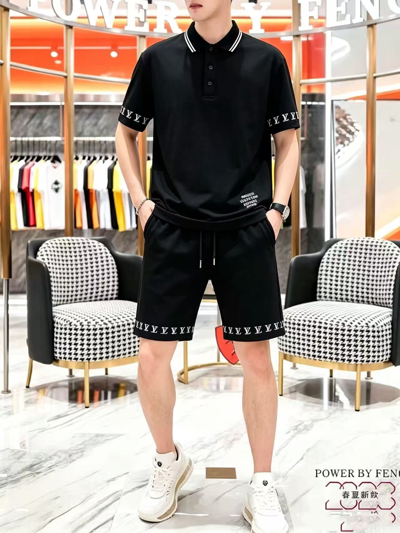 P290 Marca: LV 2026 último estilo de verano, mismo estilo para hombres y mujeres, traje de pantalones cortos de camiset…