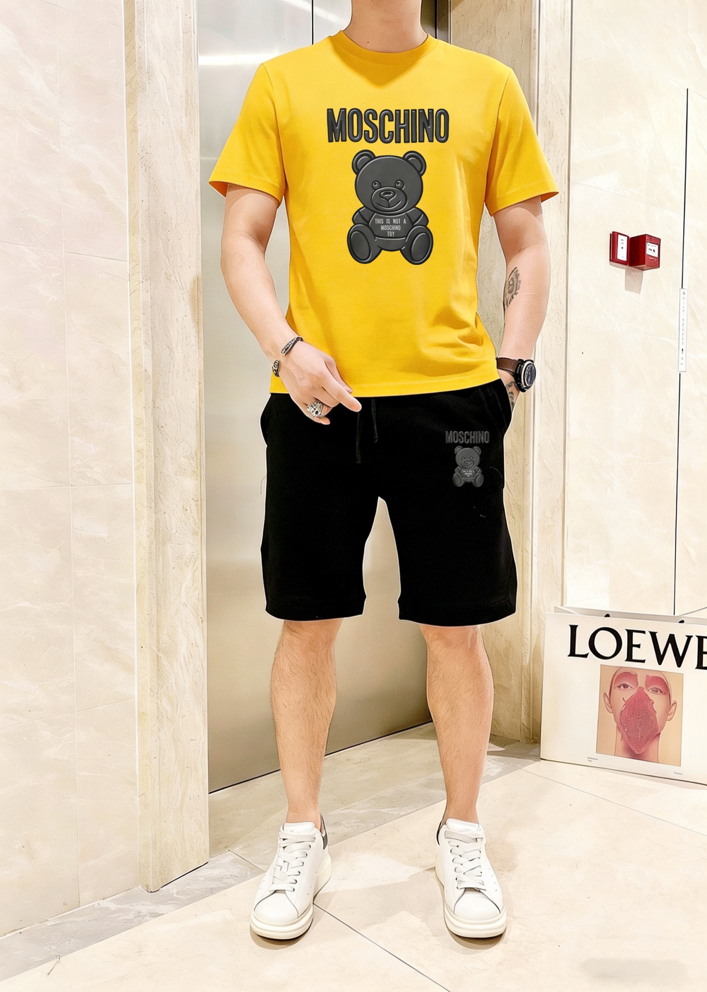 P120 Marca: Moschino 2026 nuevo conjunto de manga corta y pantalones cortos para hombre! ¡Venta sincronizada …