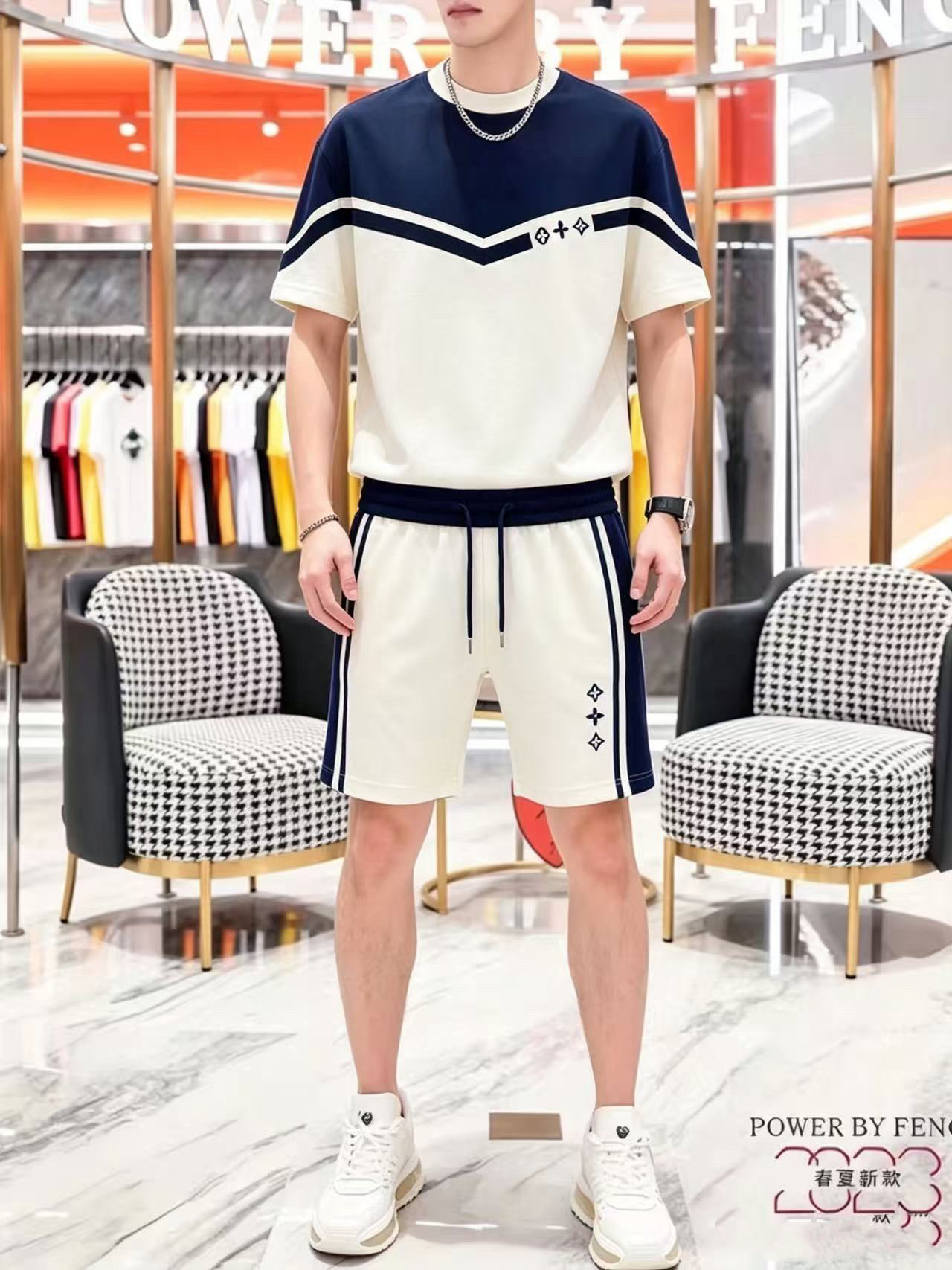 P290 Marca: LV 2026 último estilo de verano, mismo estilo para hombres y mujeres, traje de pantalones cortos de camiset…