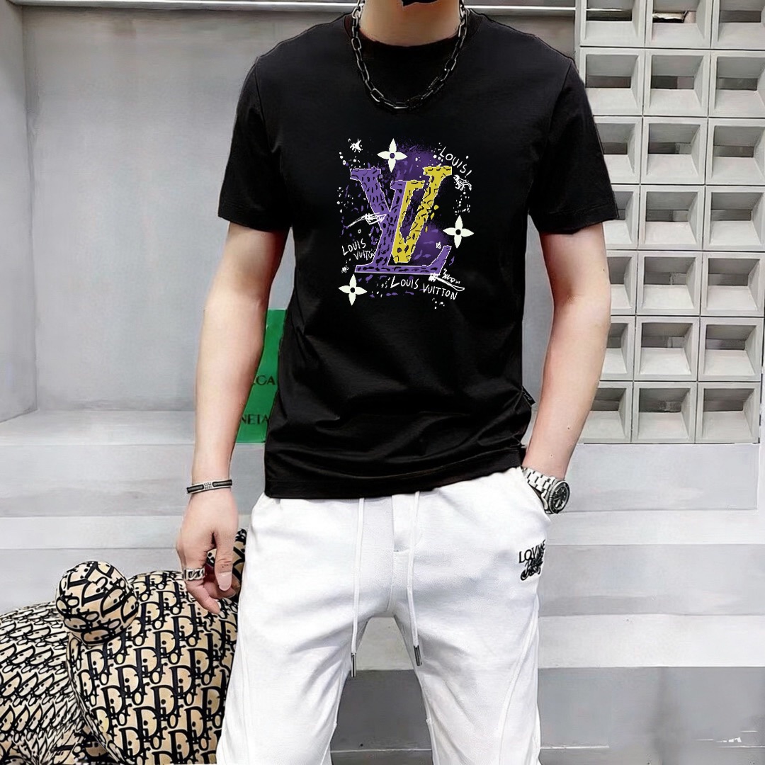 P70 Marca: LV (Fat Man Gospel) Camiseta casual de manga corta original para hombre, nuevo producto para la primavera y …