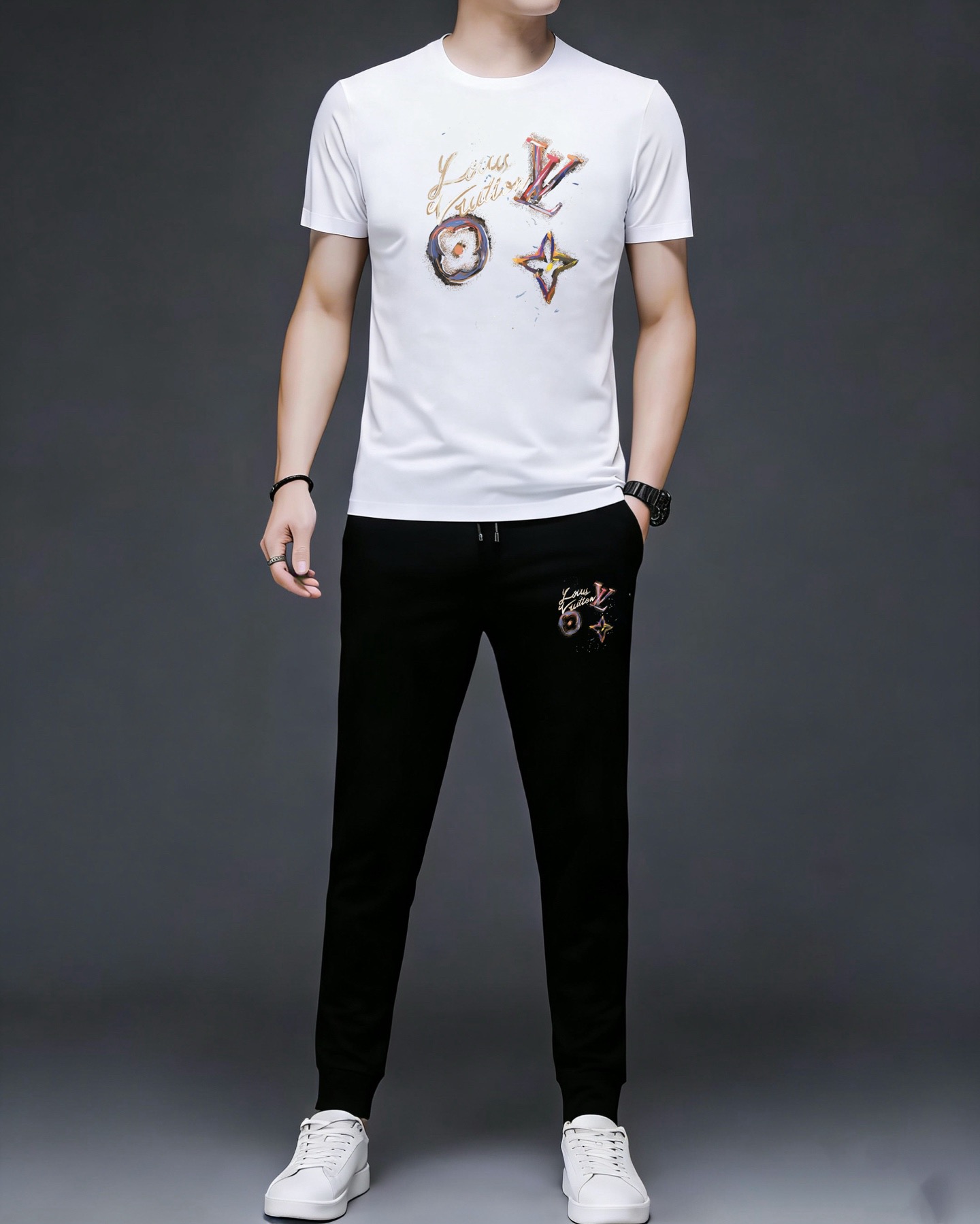 Marca P150: Mismo estilo que el sitio web oficial de LV 2026. Marca de lujo de renombre mundial. Traje 🐂 de verano par…