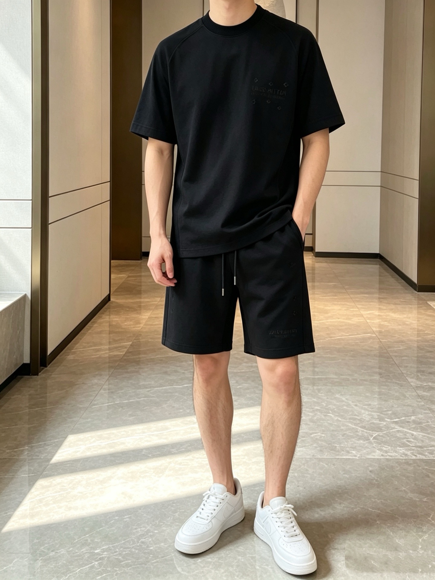 P290 Marca: LV 2026 último estilo de verano, mismo estilo para hombres y mujeres, traje de pantalones cortos de camiset…