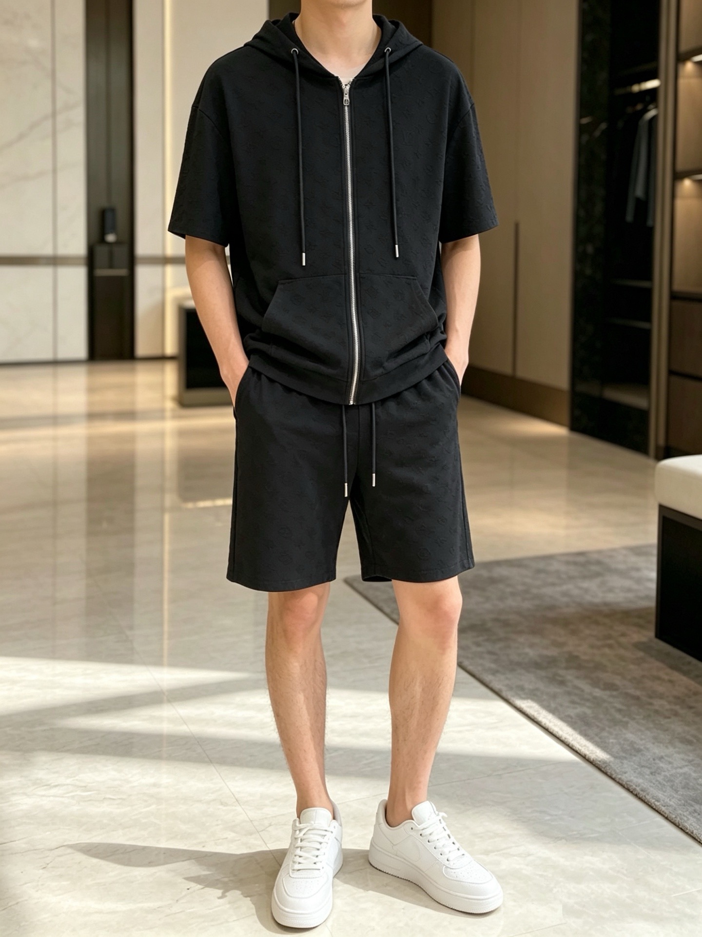 P290 Marca: LV 2026 último estilo de verano, mismo estilo para hombres y mujeres, traje de pantalones cortos de camiset…