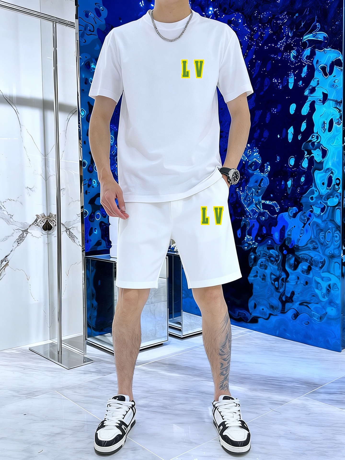 P120 Marca: LV 2026 ¡Nuevo traje corto de manga corta para hombre! ¡Ventas sincrónicas en el sitio web oficial! ¡Versió…