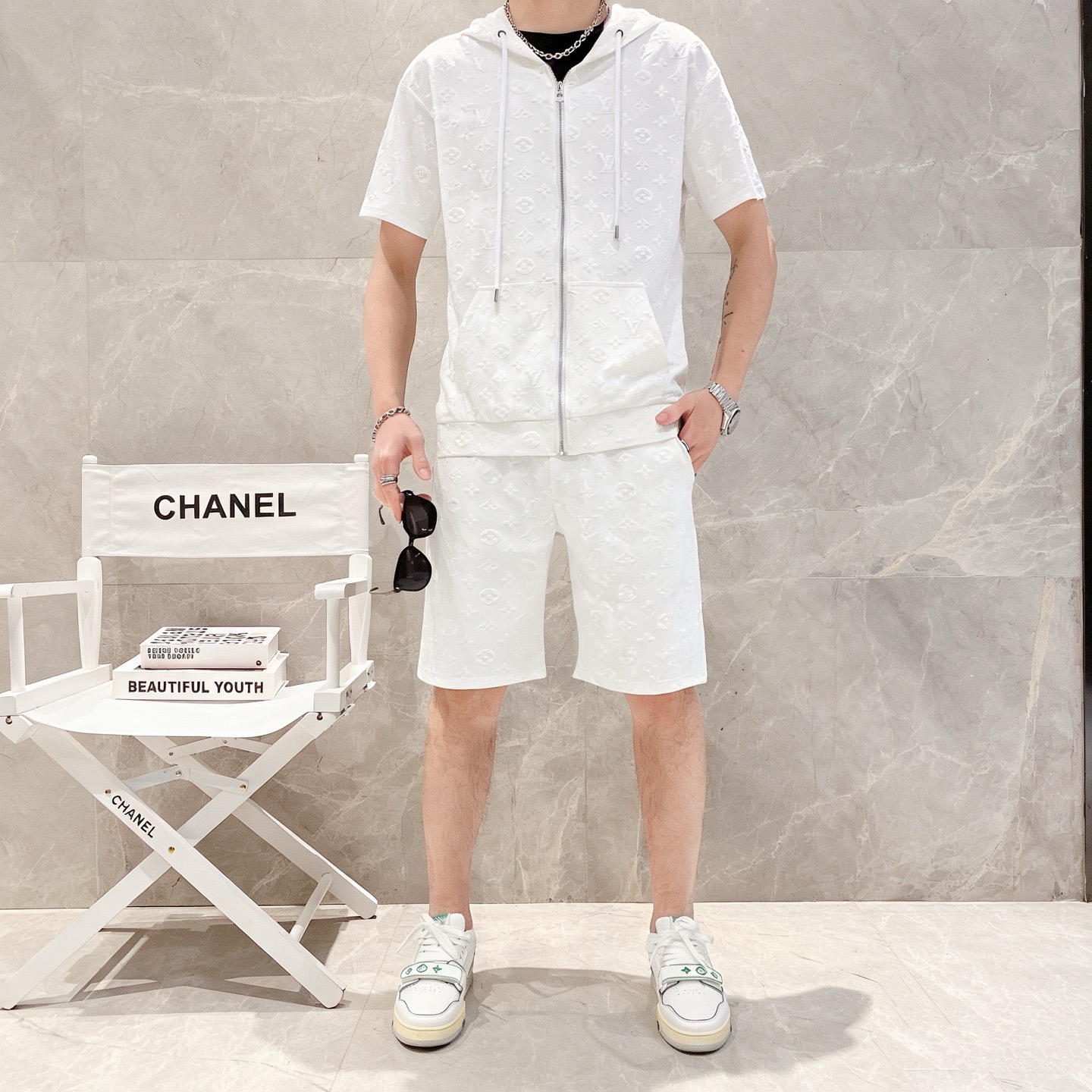 P290 Marca: LV 2026 último estilo de verano, mismo estilo para hombres y mujeres, traje de pantalones cortos de camiset…
