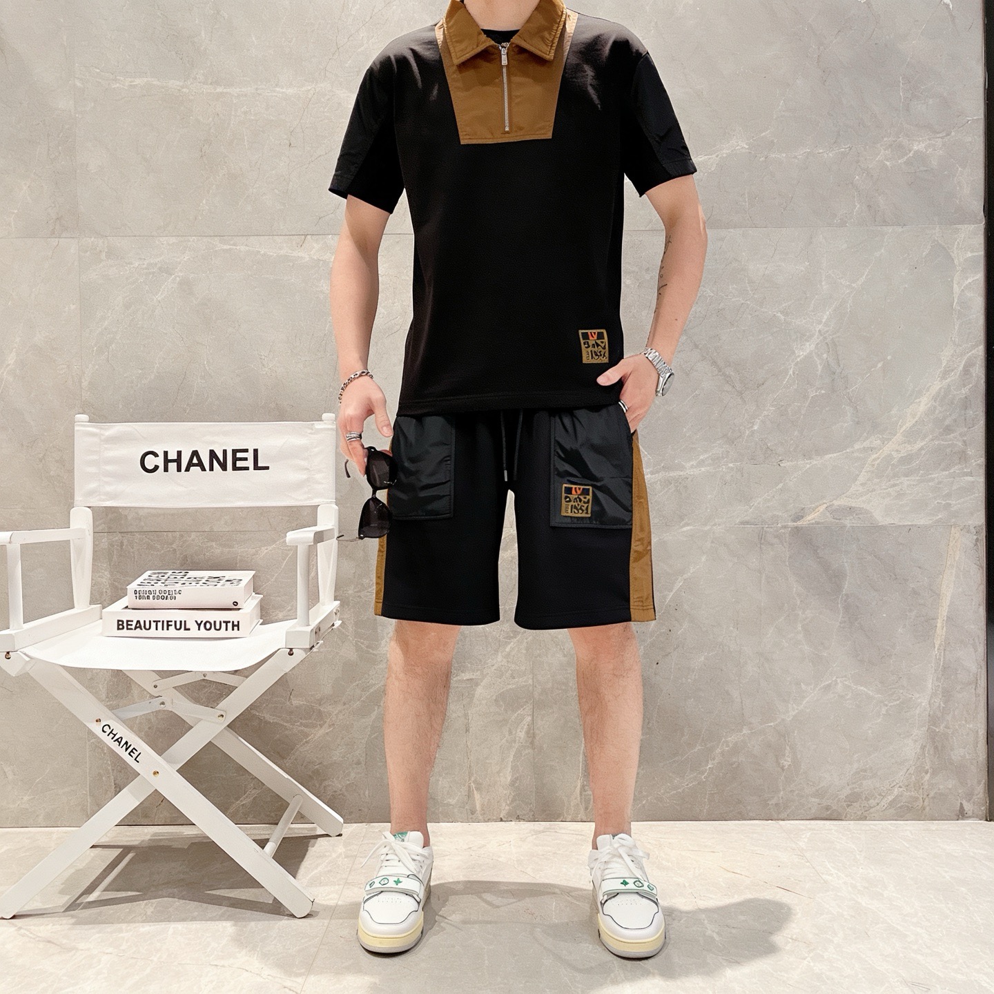 P290 Marca: LV 2026 último estilo de verano, mismo estilo para hombres y mujeres, traje de pantalones cortos de camiset…