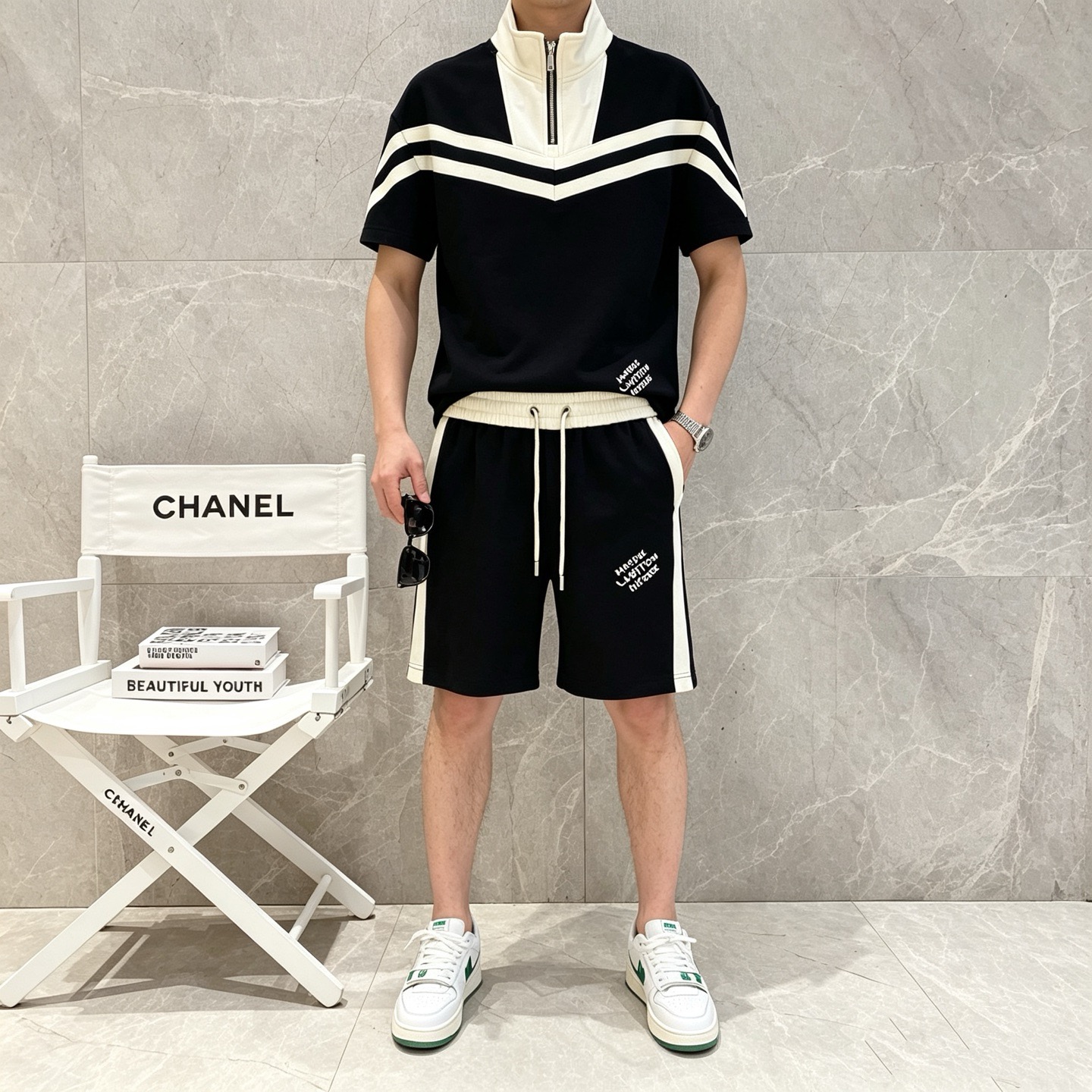P290 Marca: LV 2026 último estilo de verano, mismo estilo para hombres y mujeres, traje de pantalones cortos de camiset…
