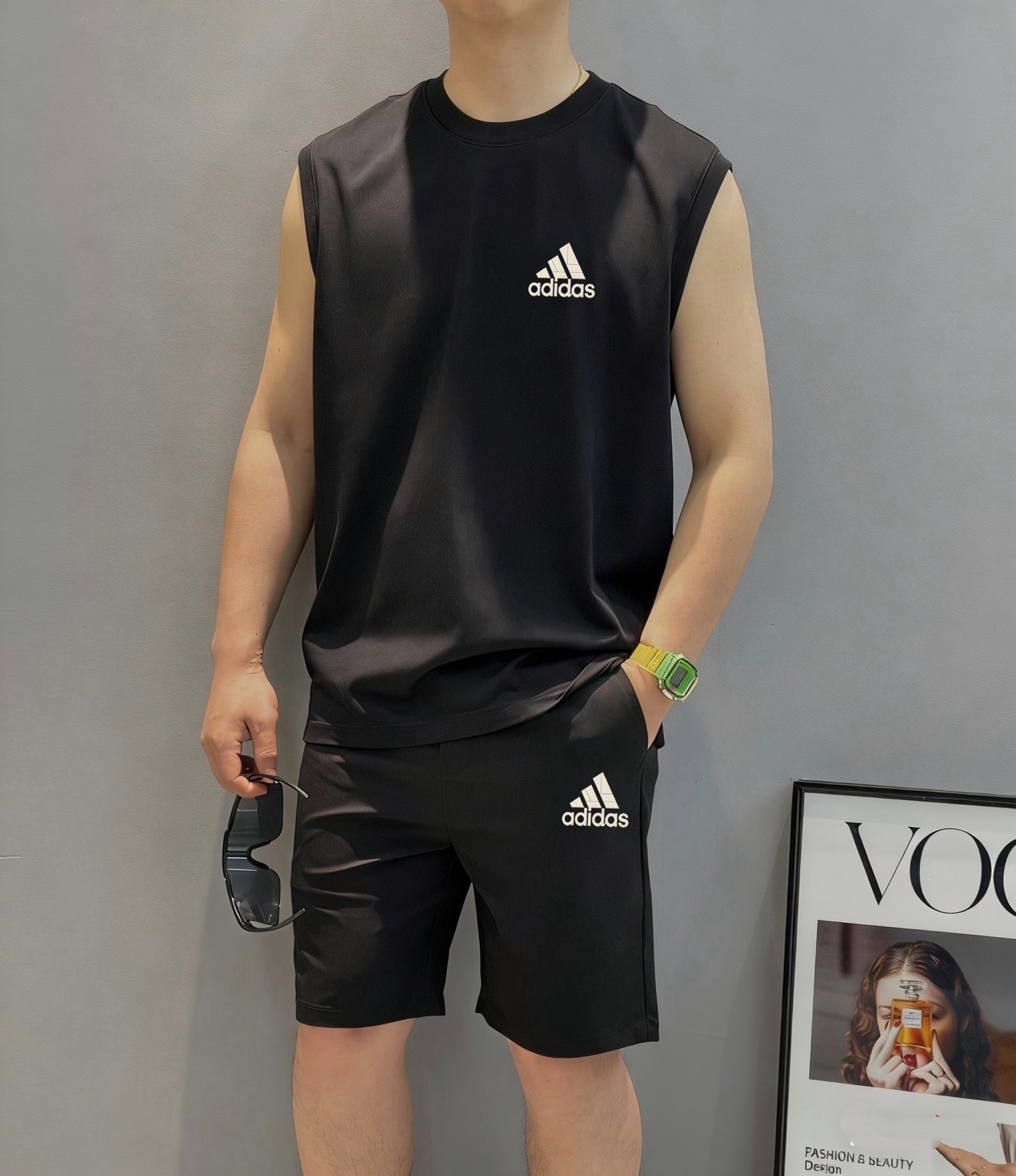P120 Marca: Adidas 2026 Nuevo conjunto de camiseta sin mangas de verano, estilo clásico y sencillo, cualquiera puede ll…