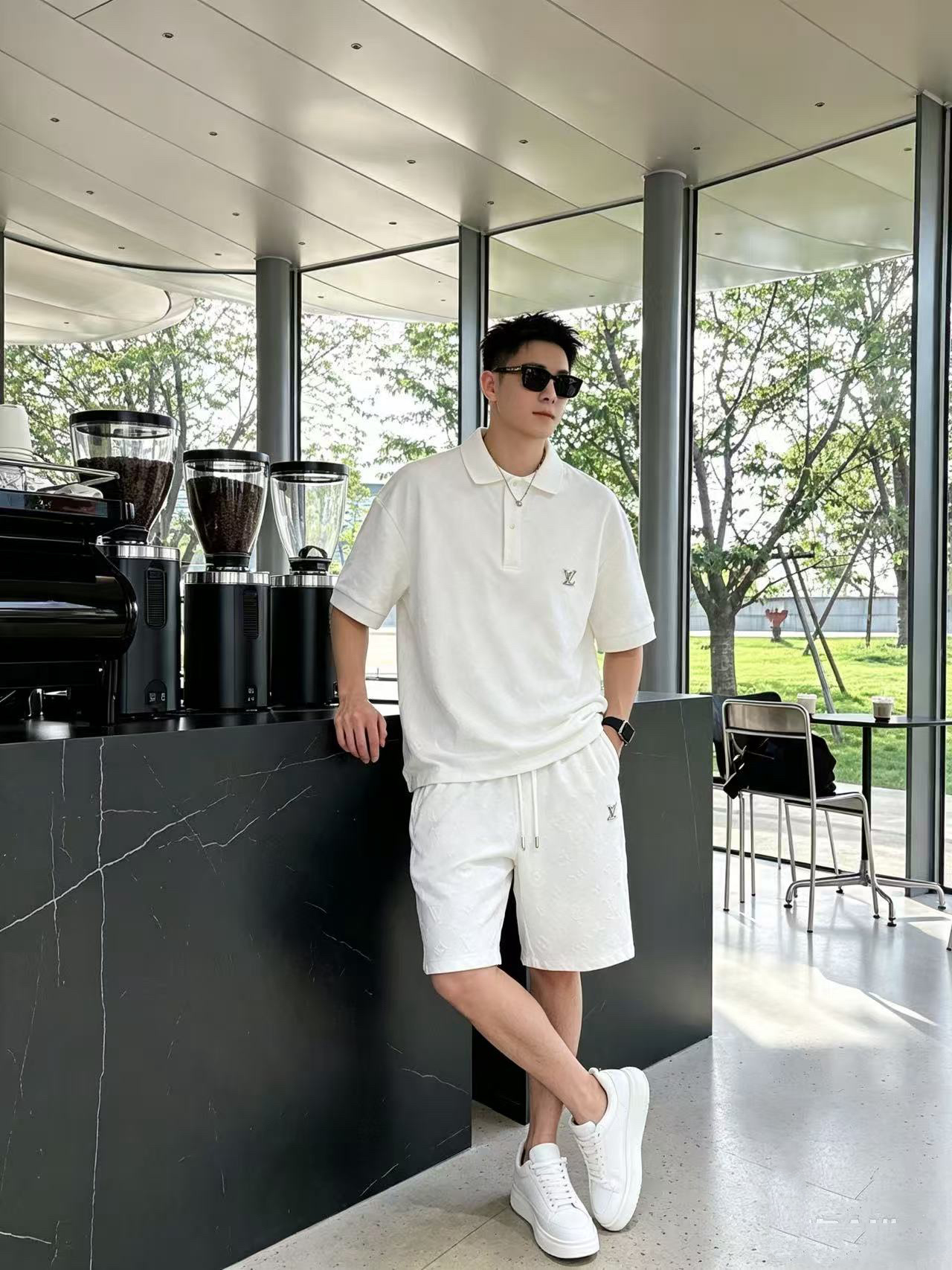 P290 Marca: LV 2026 último estilo de verano, mismo estilo para hombres y mujeres, traje de pantalones cortos de camiset…
