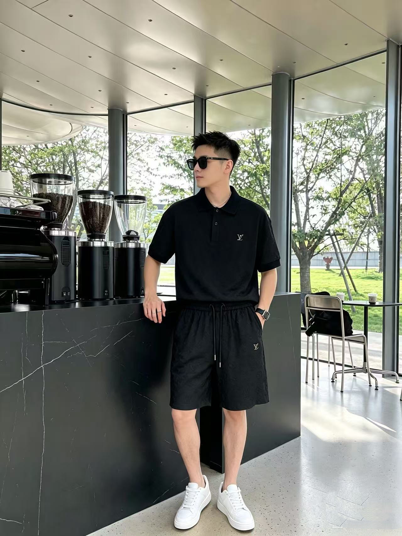 P290 Marca: LV 2026 último estilo de verano, mismo estilo para hombres y mujeres, traje de pantalones cortos de camiset…