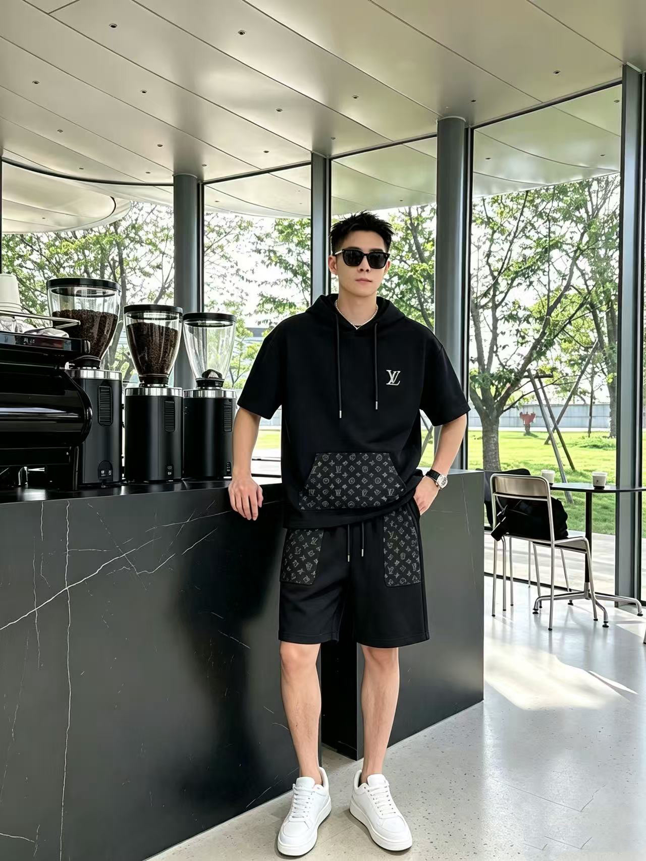 P290 Marca: LV 2026 último estilo de verano, mismo estilo para hombres y mujeres, traje de pantalones cortos de camiset…