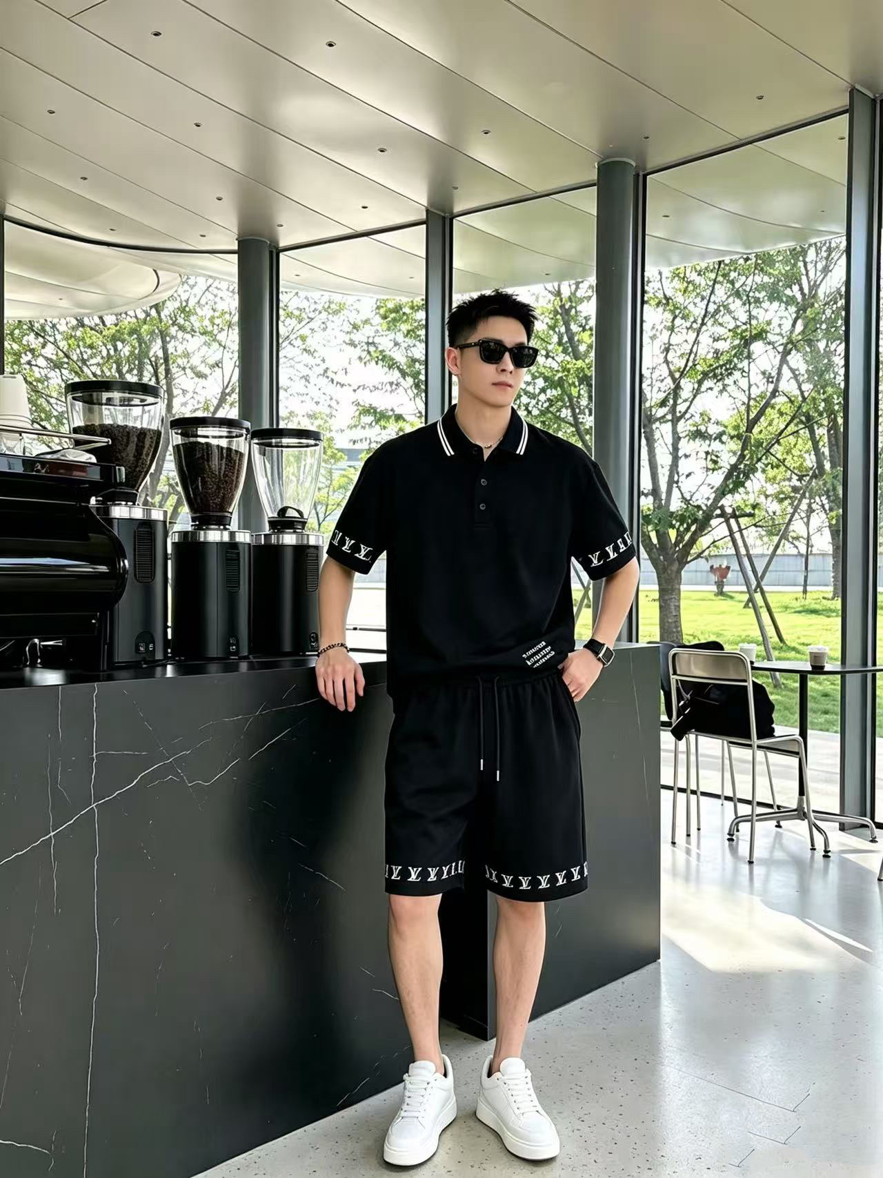 P290 Marca: LV 2026 último estilo de verano, mismo estilo para hombres y mujeres, traje de pantalones cortos de camiset…