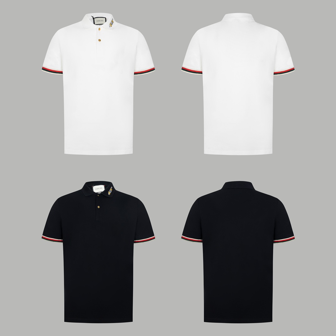 GUCCI de alta versión 2023 nuevo POLO, tejido de punto de algodón puro, bordado de abeja, máquina de bordar importada, …