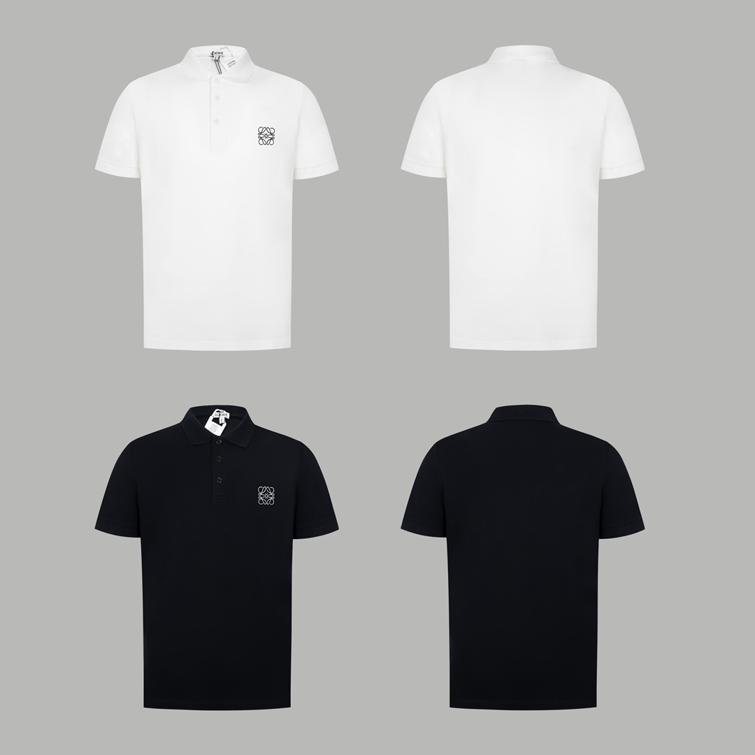 🅿️110 Versión alta LOEW罗意·威 2024 nuevo POLO, color bloqueado, canalé reforzado, bordado clásico, botones láser persona…
