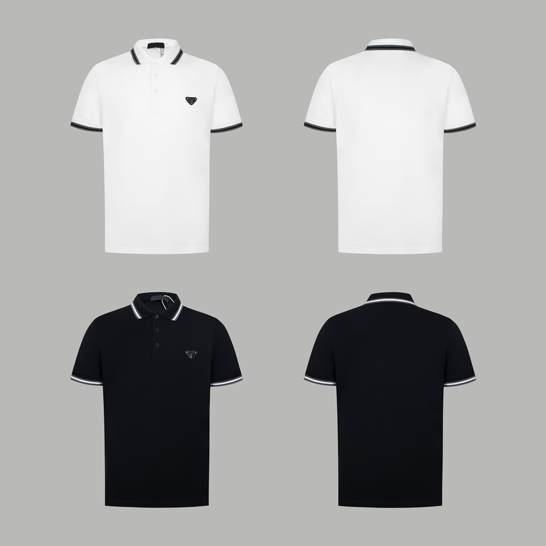 Qualité inégalée
 Prada Vêtements Polo Noir Blanc