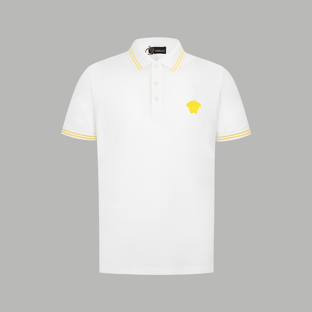 Versace Clothing Polo T-Shirt Embroidery Cotton Short Sleeve