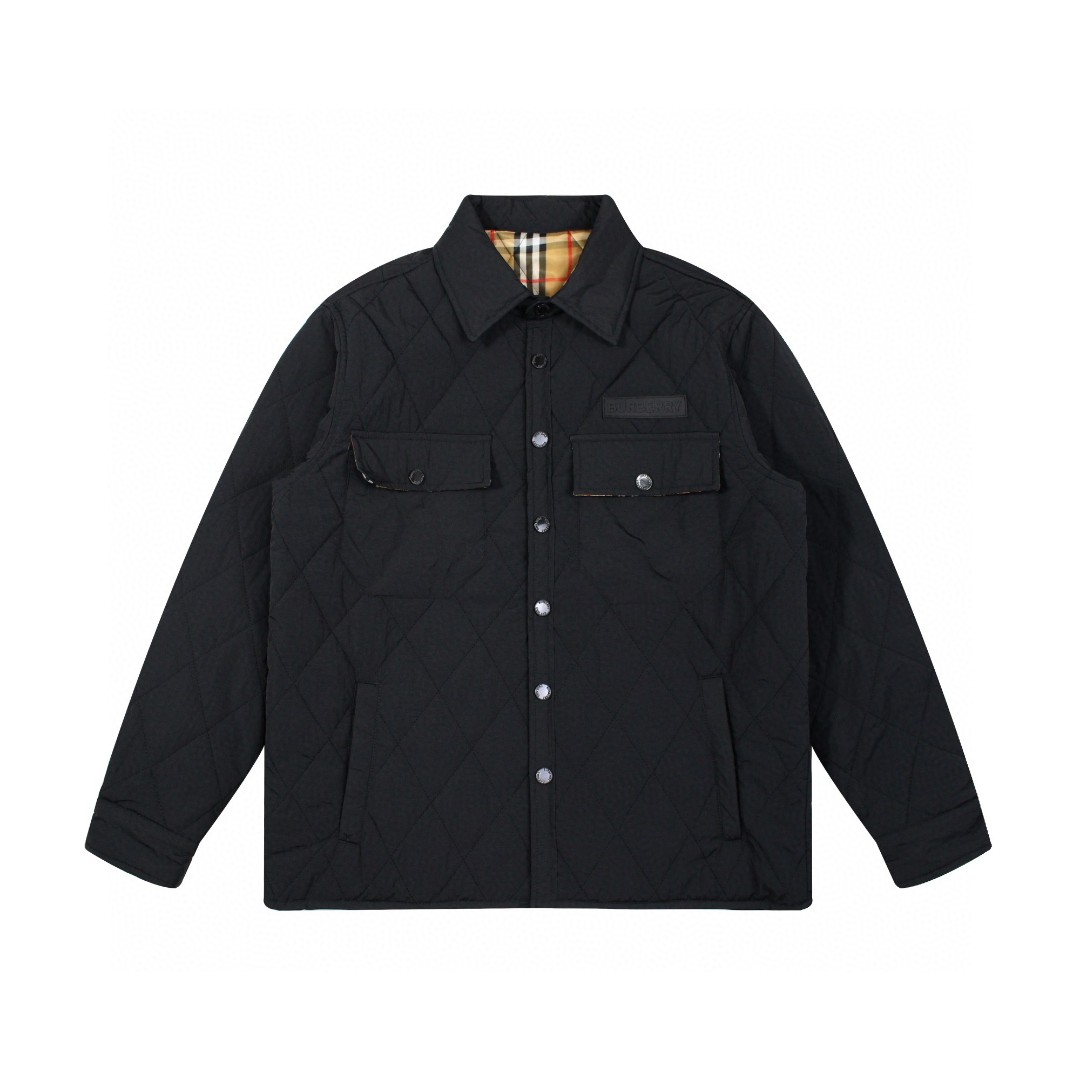 BURBERRY La nueva chaqueta clásica a cuadros con rombos de Burberry, chaqueta informal acolchada de algodón para pareja…