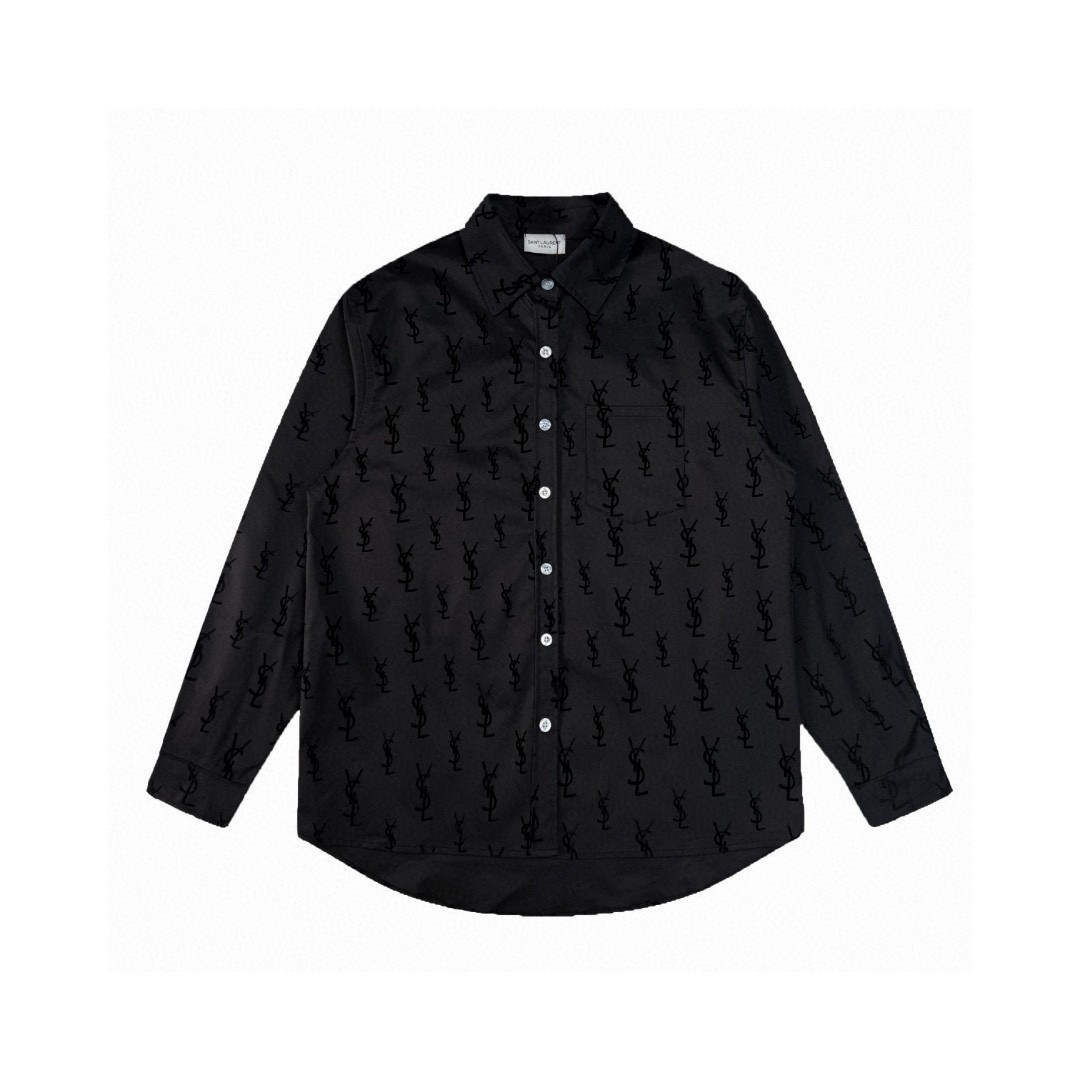 Camisa de SAINT LAURENT YSL nueva con estampado completo de felpa, 1️⃣tejido suave y cómodo al tacto, extremadamente de…