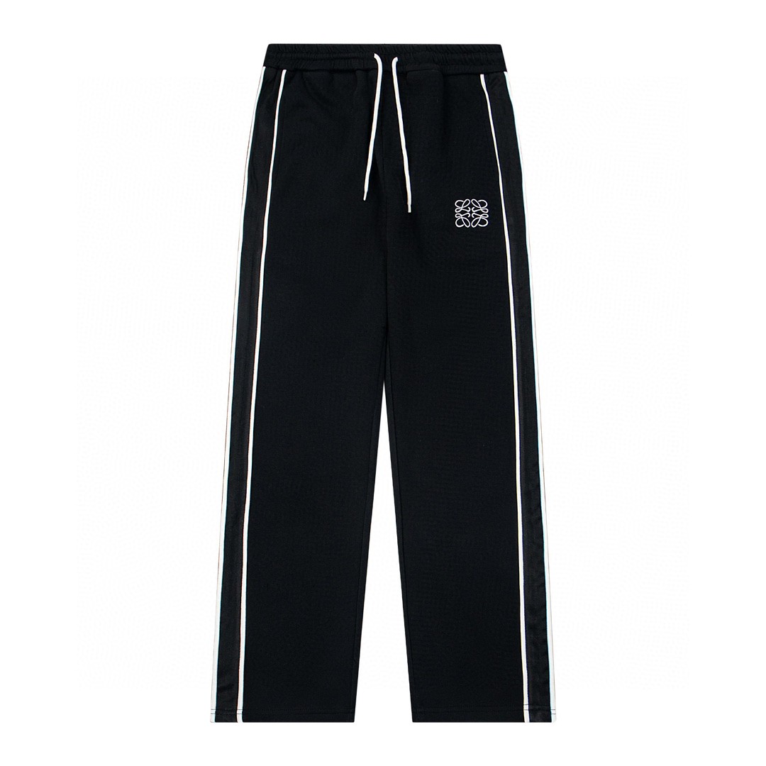 🅿️125 LOEWE nuevo estilo, pantalones de chándal rectos de tejido de color con bordado de letras, casuales para parejas…