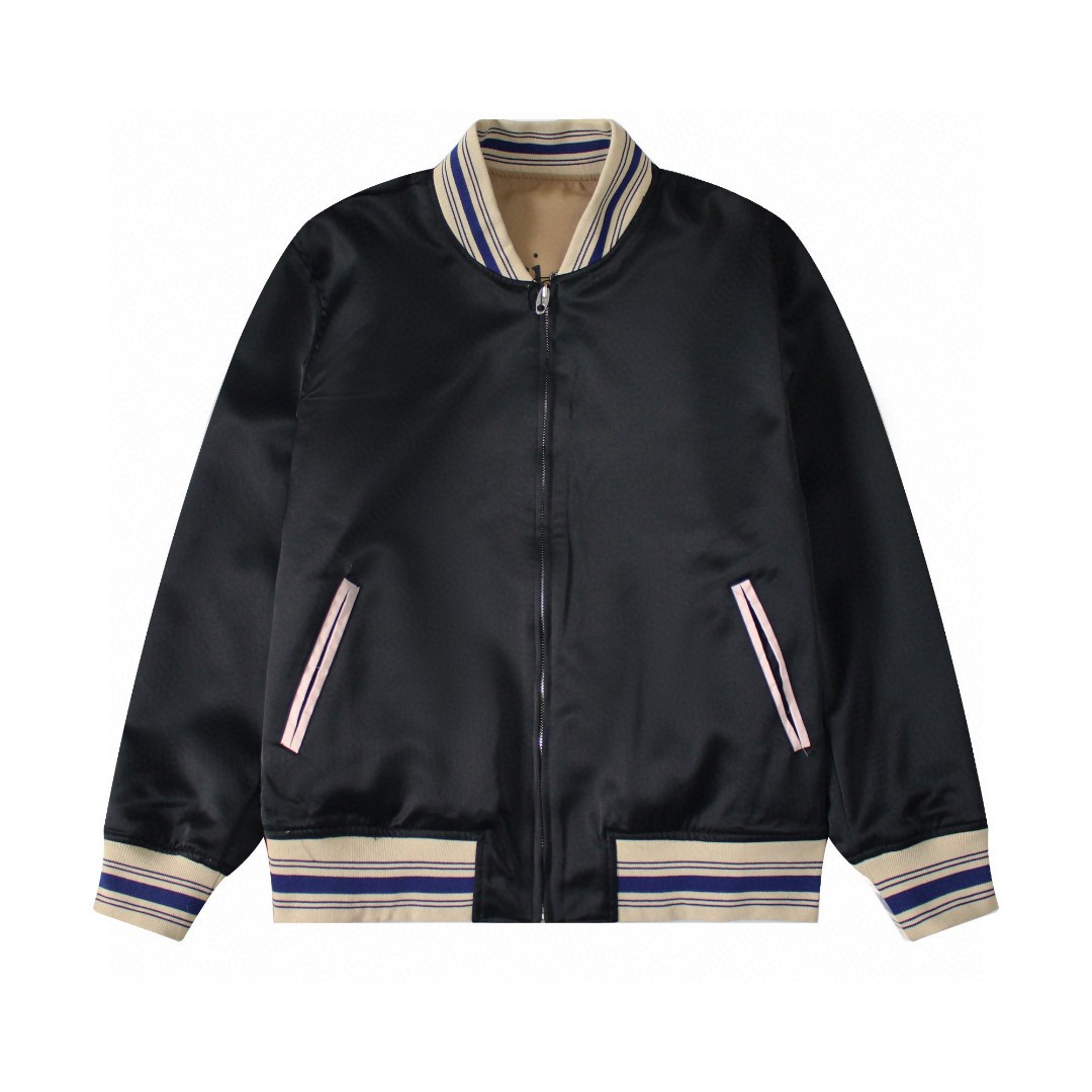 Chaqueta de béisbol de Gucci, nuevo modelo de otoño, reversible, unisex, tipo aviador. 1️⃣ Tejido personalizado de dobl…