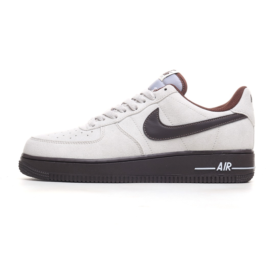 灰色摩卡 Nike Air Force 1 ’07 Low 空军一号低帮百搭休闲运动板鞋 HQ3485-104