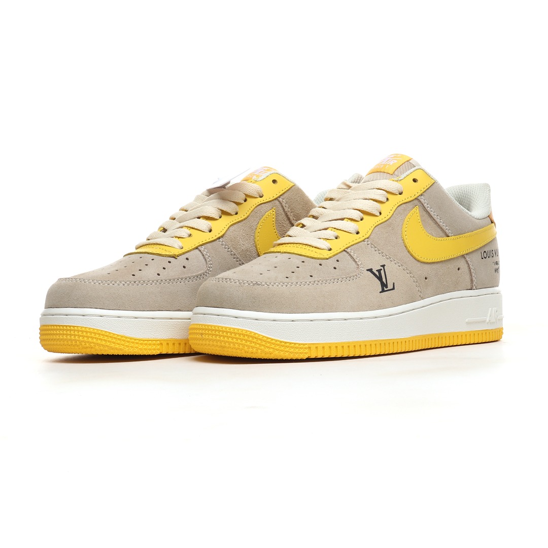 黄橙灰定制色 Nike Air Force 1 Low 07 x Louis Vuitton 棕黄 HQ2037-322