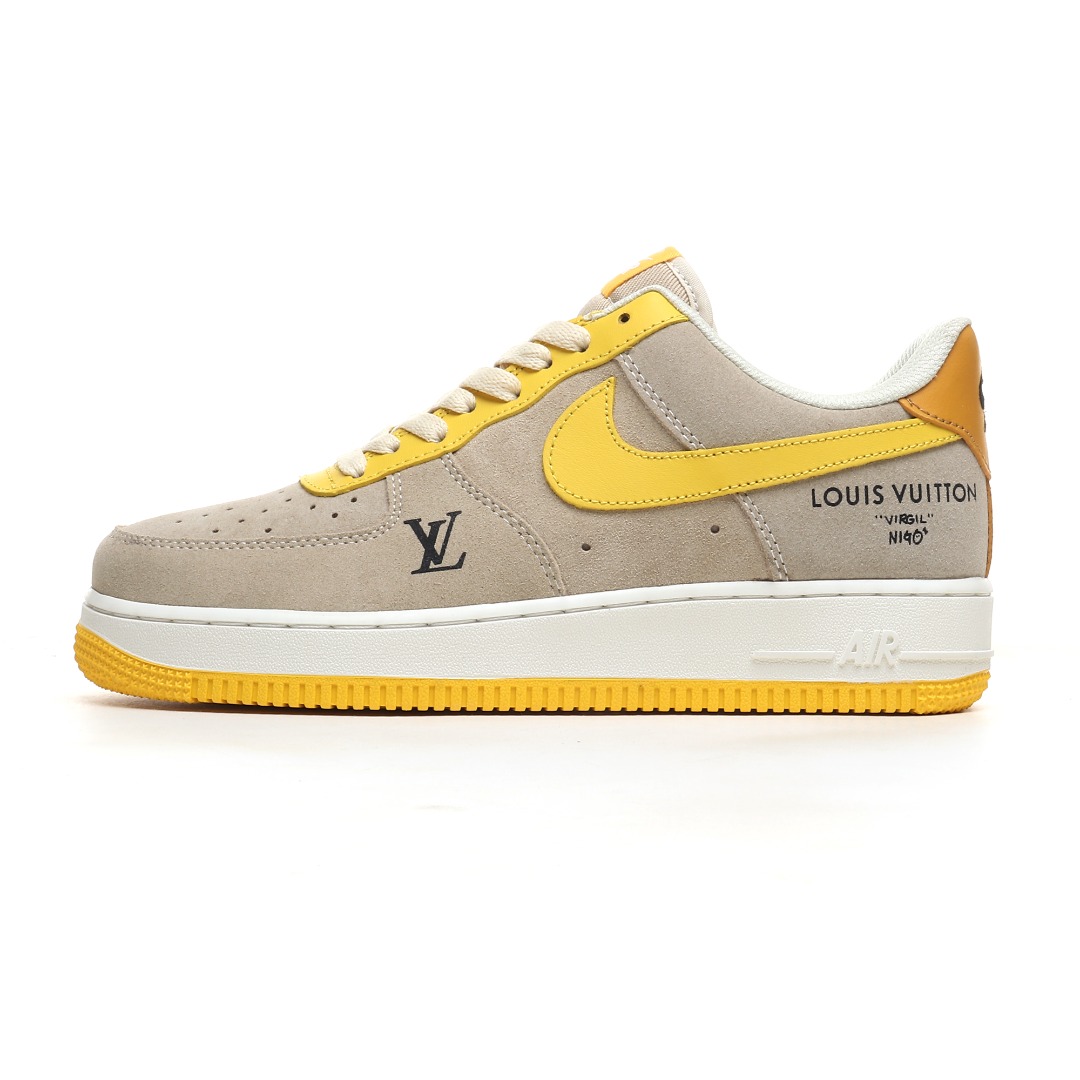 黄橙灰定制色 Nike Air Force 1 Low 07 x Louis Vuitton 棕黄 HQ2037-322