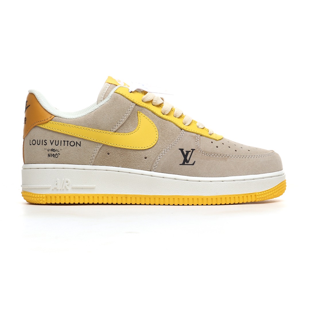 黄橙灰定制色 Nike Air Force 1 Low 07 x Louis Vuitton 棕黄 HQ2037-322