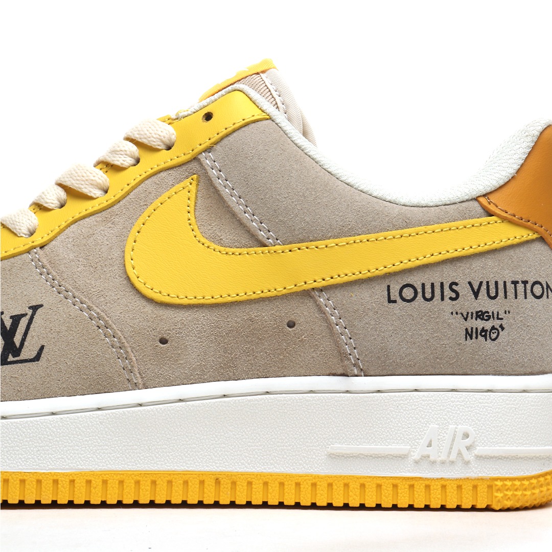 黄橙灰定制色 Nike Air Force 1 Low 07 x Louis Vuitton 棕黄 HQ2037-322