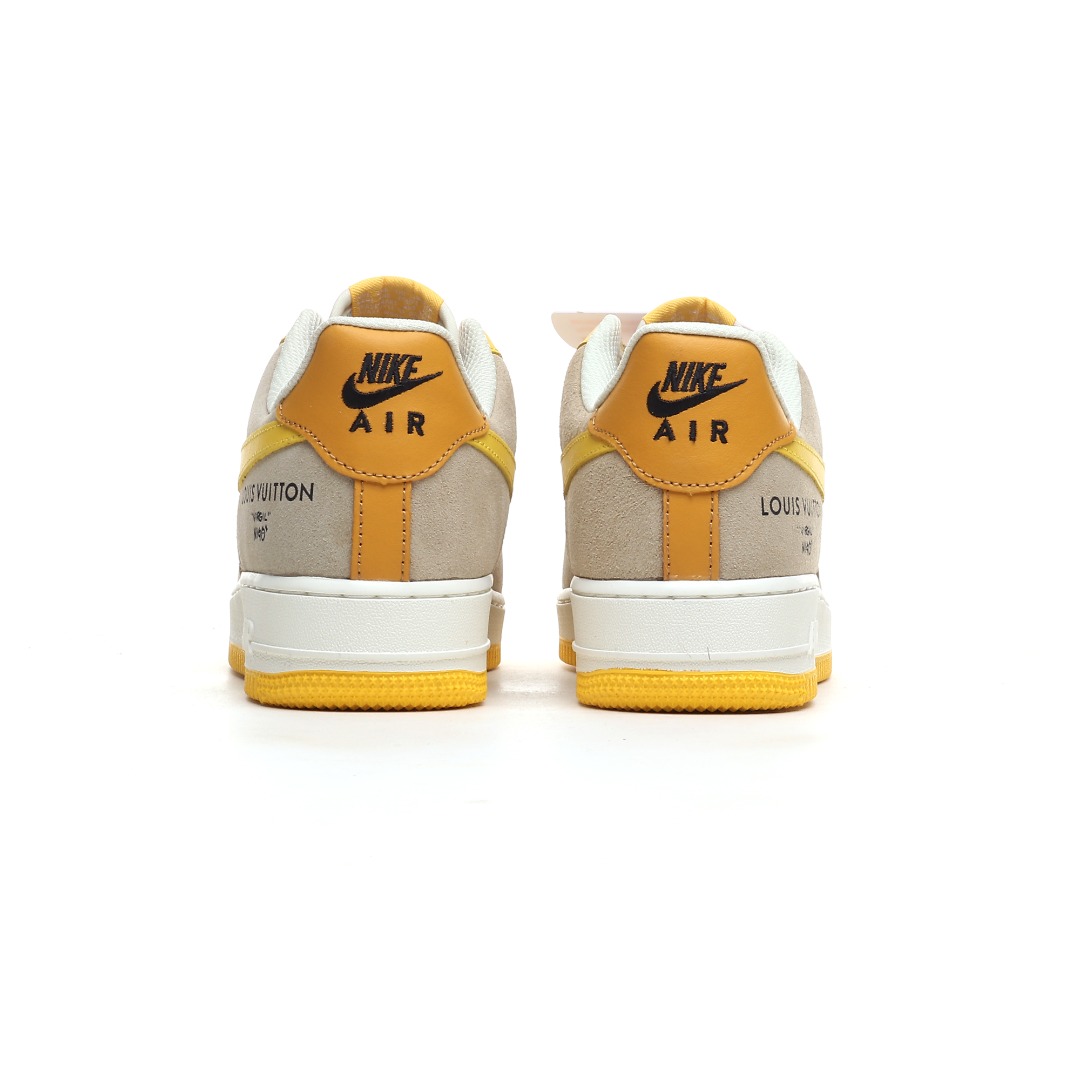 黄橙灰定制色 Nike Air Force 1 Low 07 x Louis Vuitton 棕黄 HQ2037-322