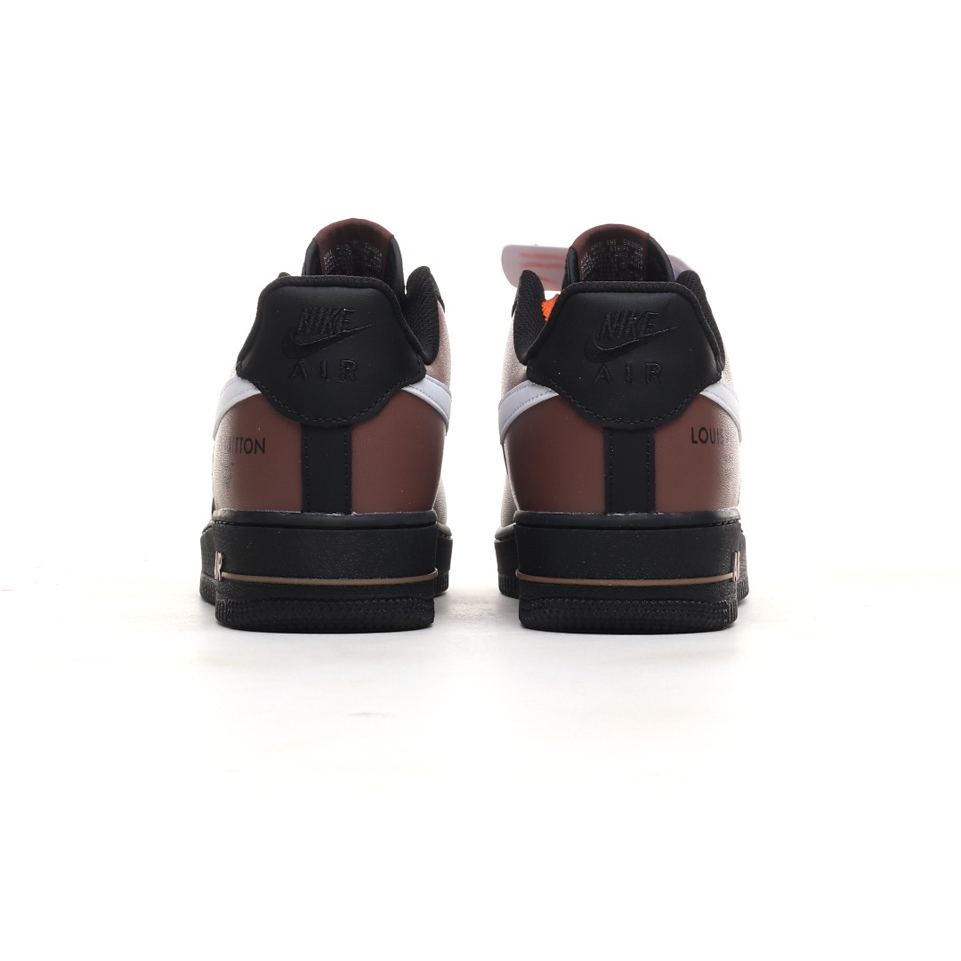 LV黑橙灰定制色 Nike Air Force 1 Low 空军一号低帮百搭休闲运动板鞋 808788-624