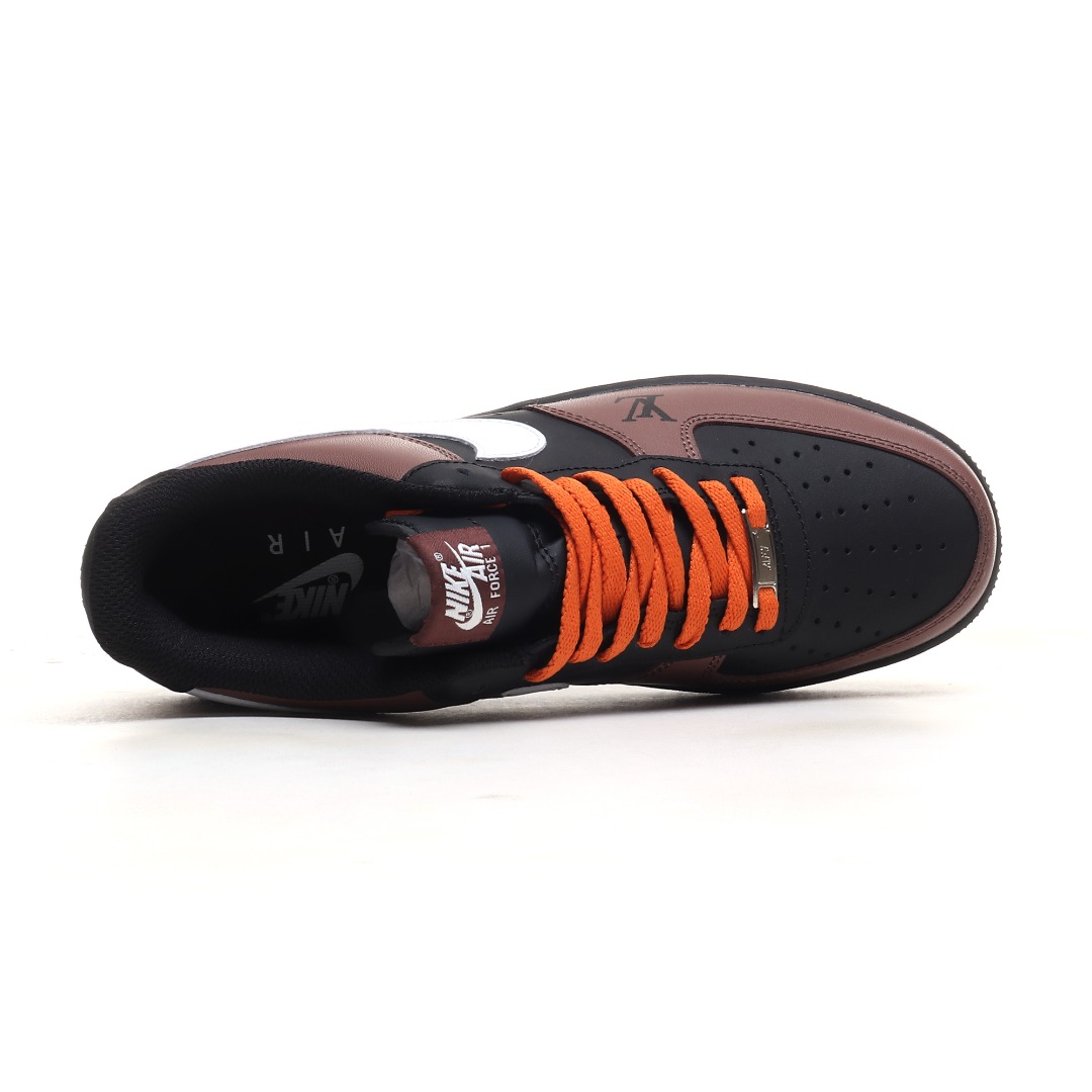 LV黑橙灰定制色 Nike Air Force 1 Low 空军一号低帮百搭休闲运动板鞋 808788-624