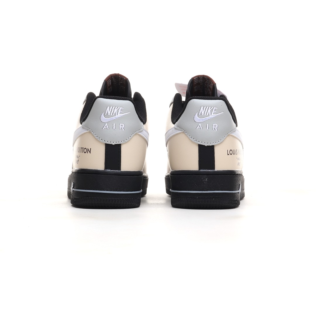 LV 黑色白勾摩卡定制色 Nike Air Force 1 Low 空军一号低帮百搭休闲运动板鞋 808788-625