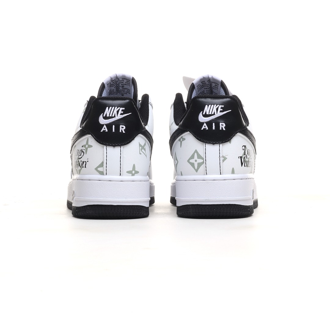 LV 黑白花纹定制色 Nike Air Force 1 Low 驴牌LV印花 3M反光 空军一号低帮运动休闲板鞋 BS8805-602