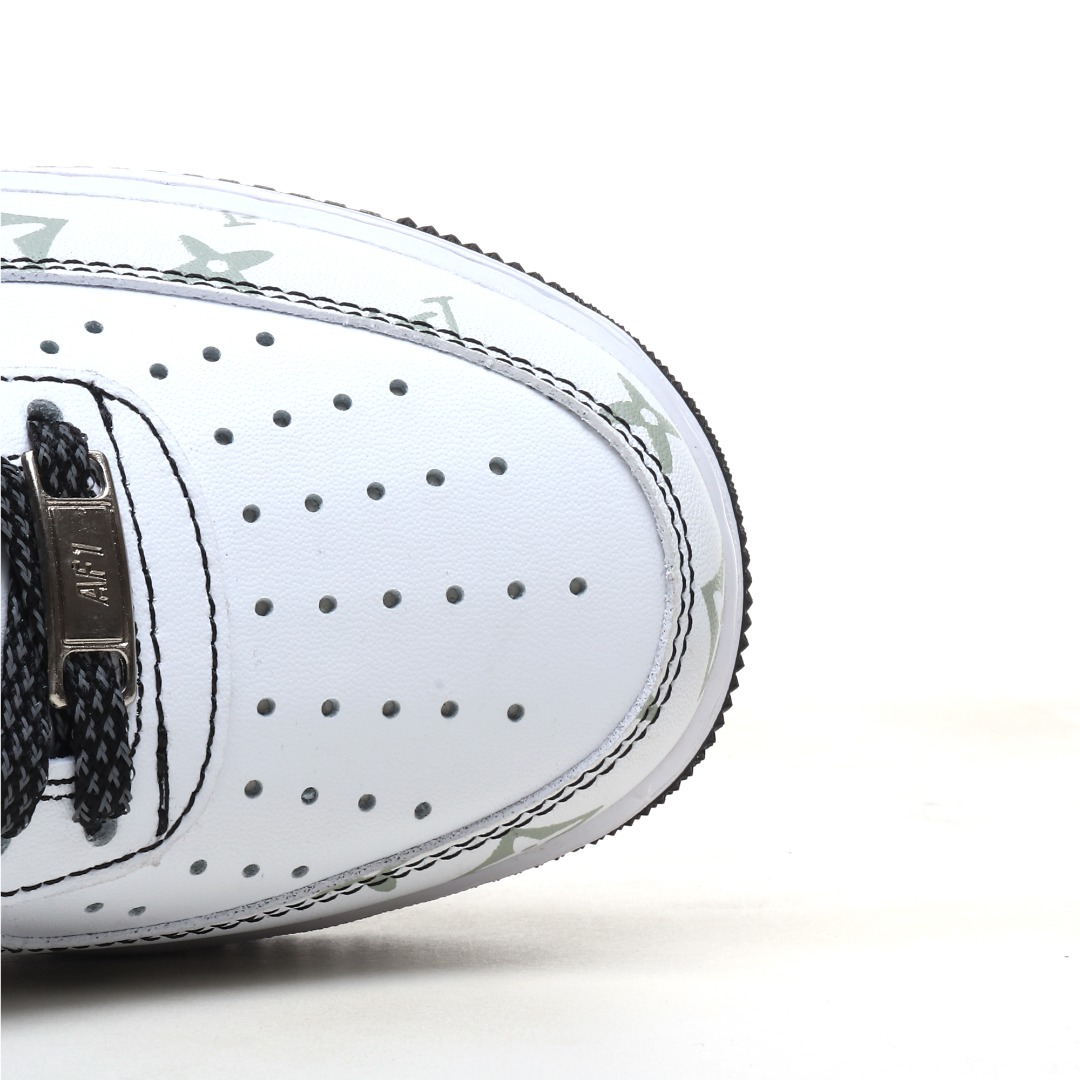 LV 黑白花纹定制色 Nike Air Force 1 Low 驴牌LV印花 3M反光 空军一号低帮运动休闲板鞋 BS8805-602