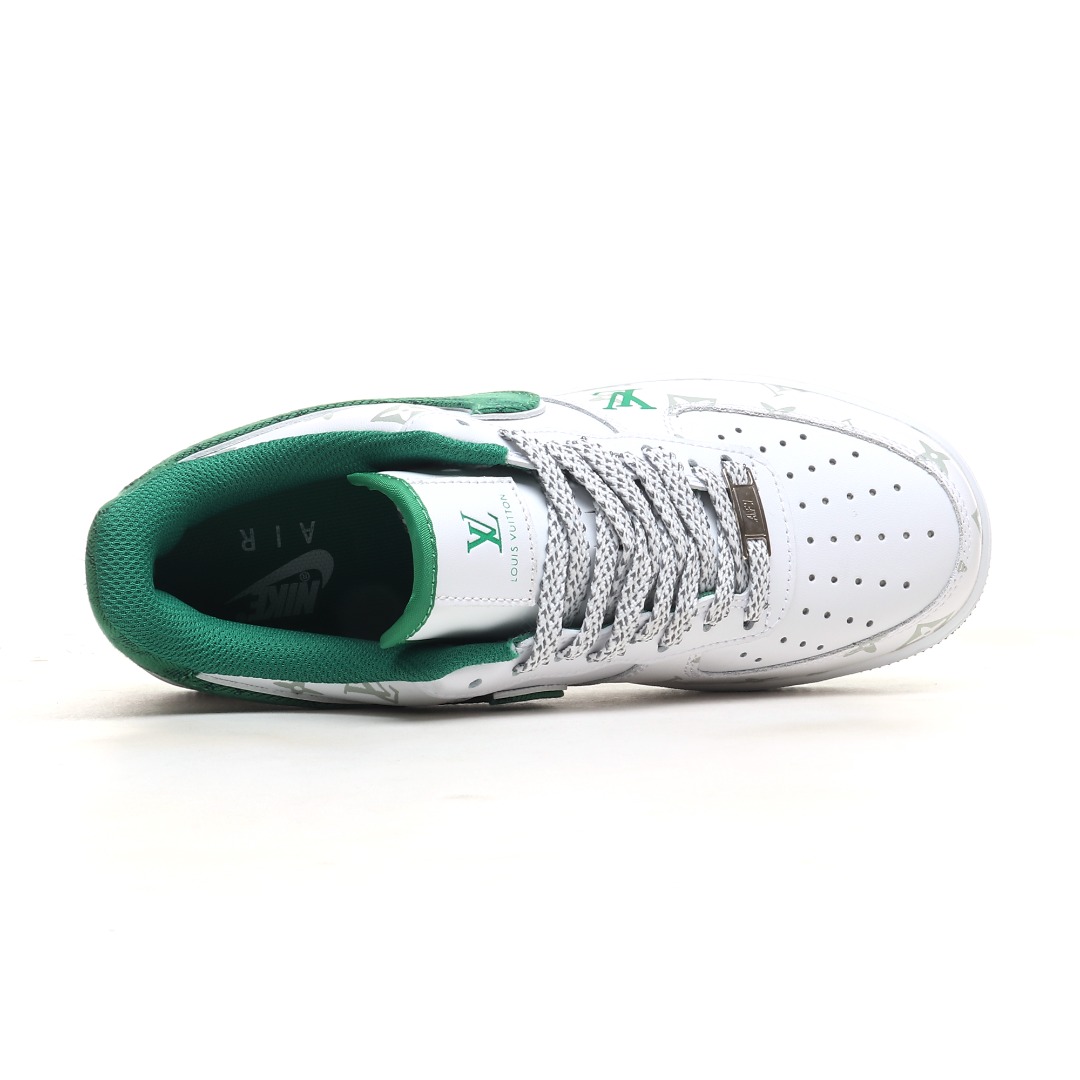 LV 白绿花纹定制色 NIke Air Force 1 '07 Low “LV联名暗夜精灵牛仔”空军一号 低帮 运动鞋 休闲鞋 CV0670-400