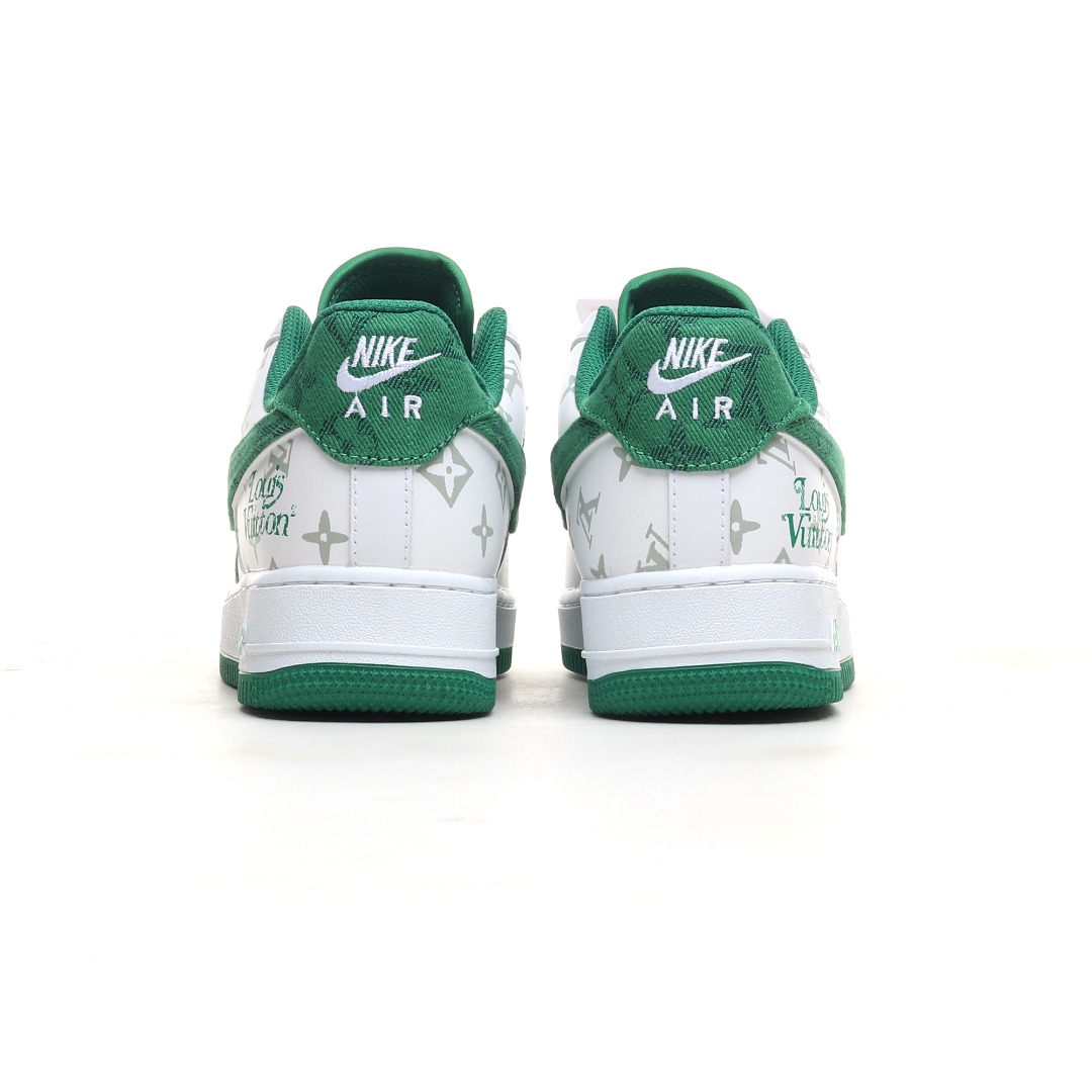 LV 白绿花纹定制色 NIke Air Force 1 '07 Low “LV联名暗夜精灵牛仔”空军一号 低帮 运动鞋 休闲鞋 CV0670-400