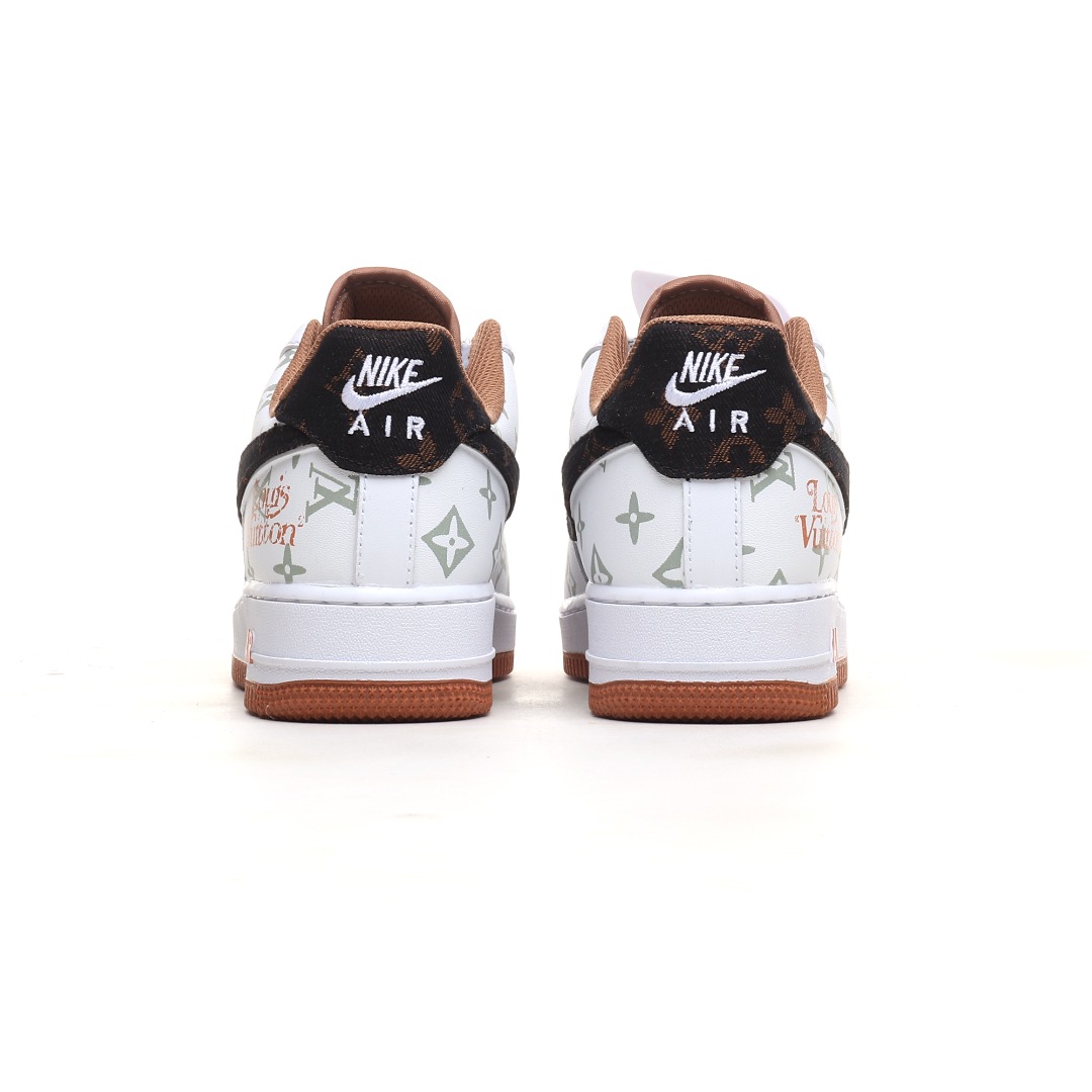 LV 白橙花纹定制色 NIke Air Force 1 '07 Low “LV联名暗夜精灵--黑牛仔”空军一号 低帮 运动鞋 CV0670-600