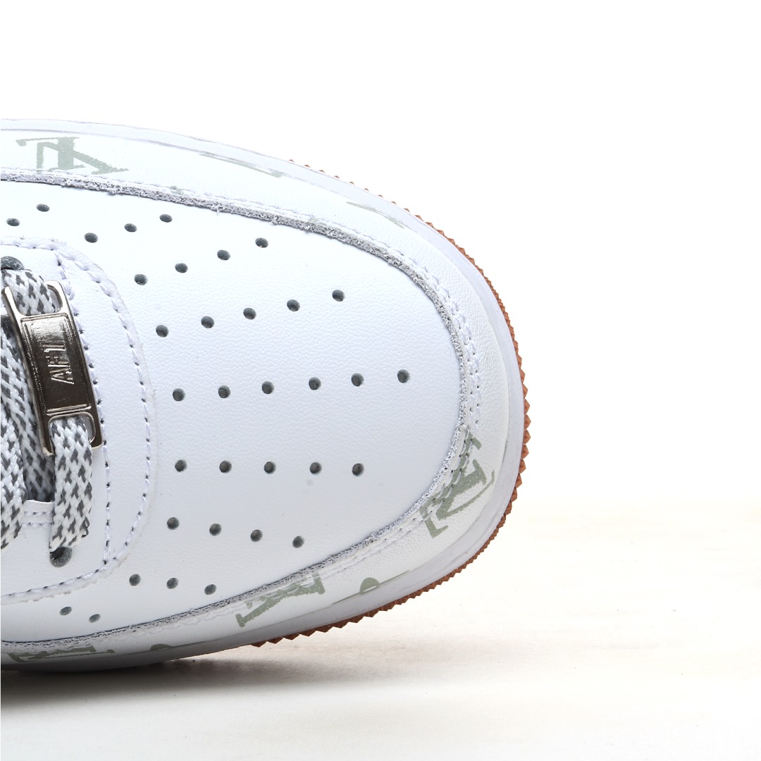 LV 白橙花纹定制色 NIke Air Force 1 '07 Low “LV联名暗夜精灵--黑牛仔”空军一号 低帮 运动鞋 CV0670-600