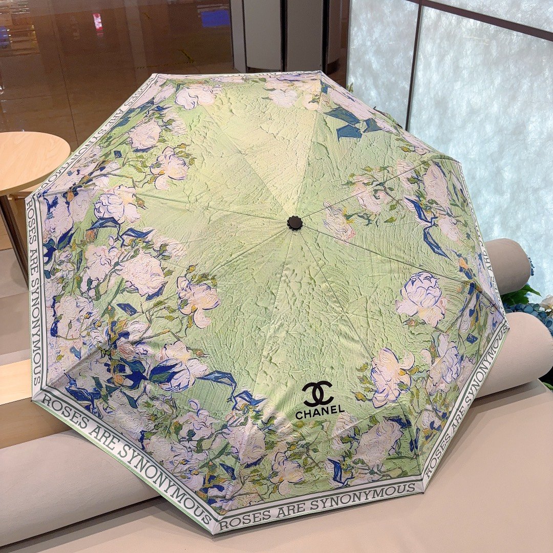 CHANEL香奈儿2024新款小香三折自动折叠晴雨伞经典热卖选用台湾进口UV防紫外线伞布原单代工级品质